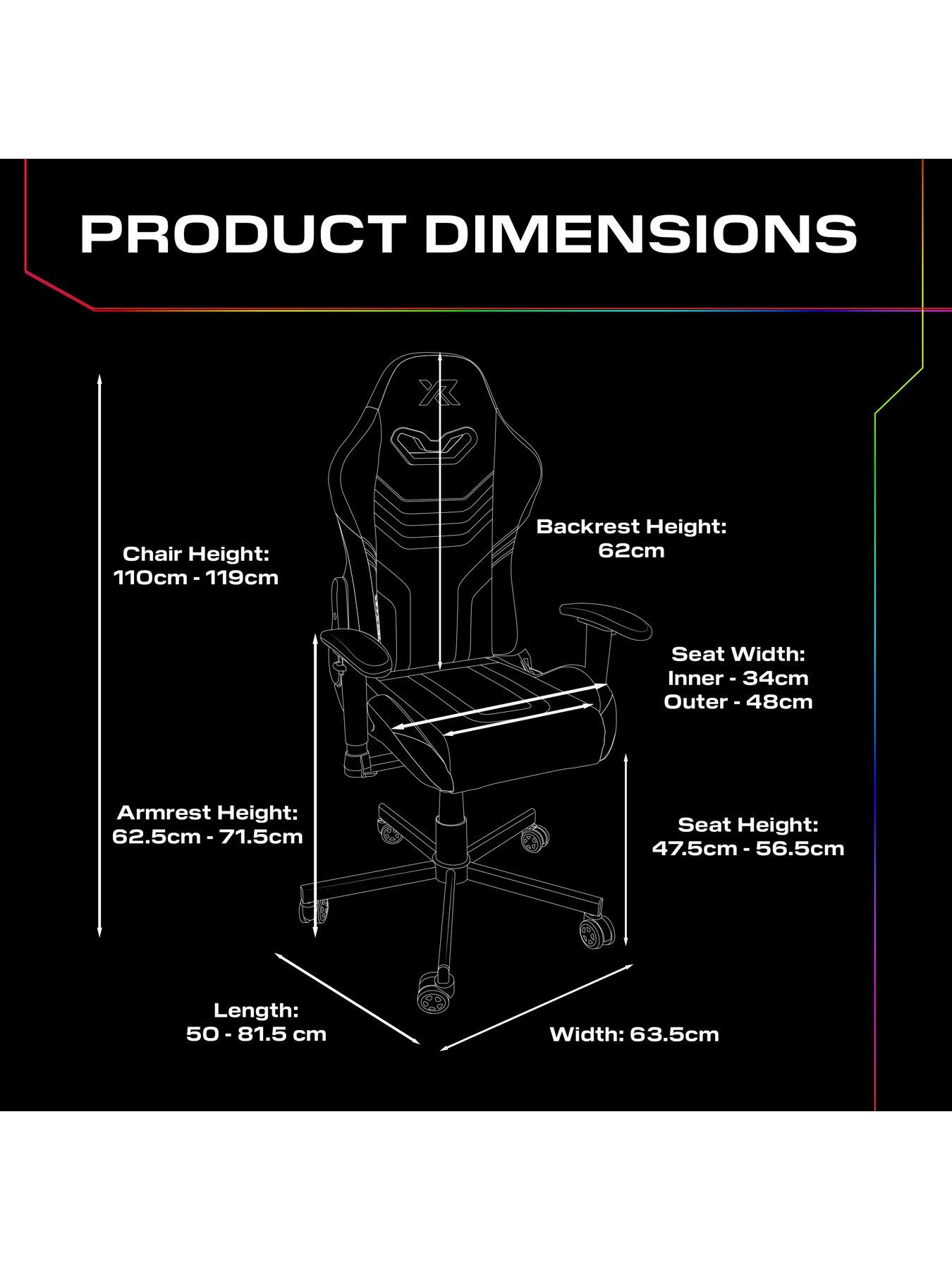 Image 7 of 7 of X Rocker Agility Compact RGB Office Gaming Chair with App Control LED- Black