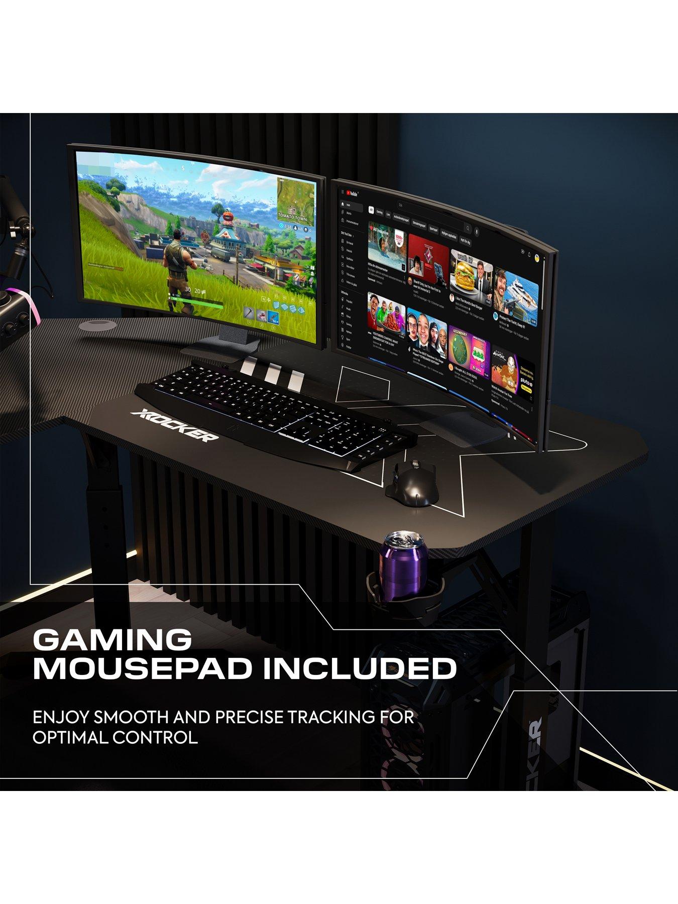 Image 4 of 7 of X Rocker Cougar Corner Height Adjustable Gaming Desk with Mousepad