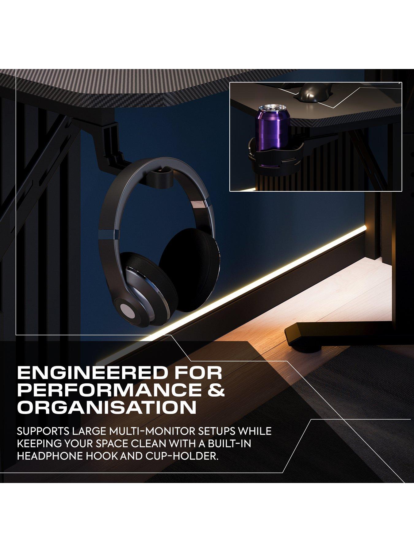 Image 6 of 7 of X Rocker Cougar Corner Height Adjustable Gaming Desk with Mousepad
