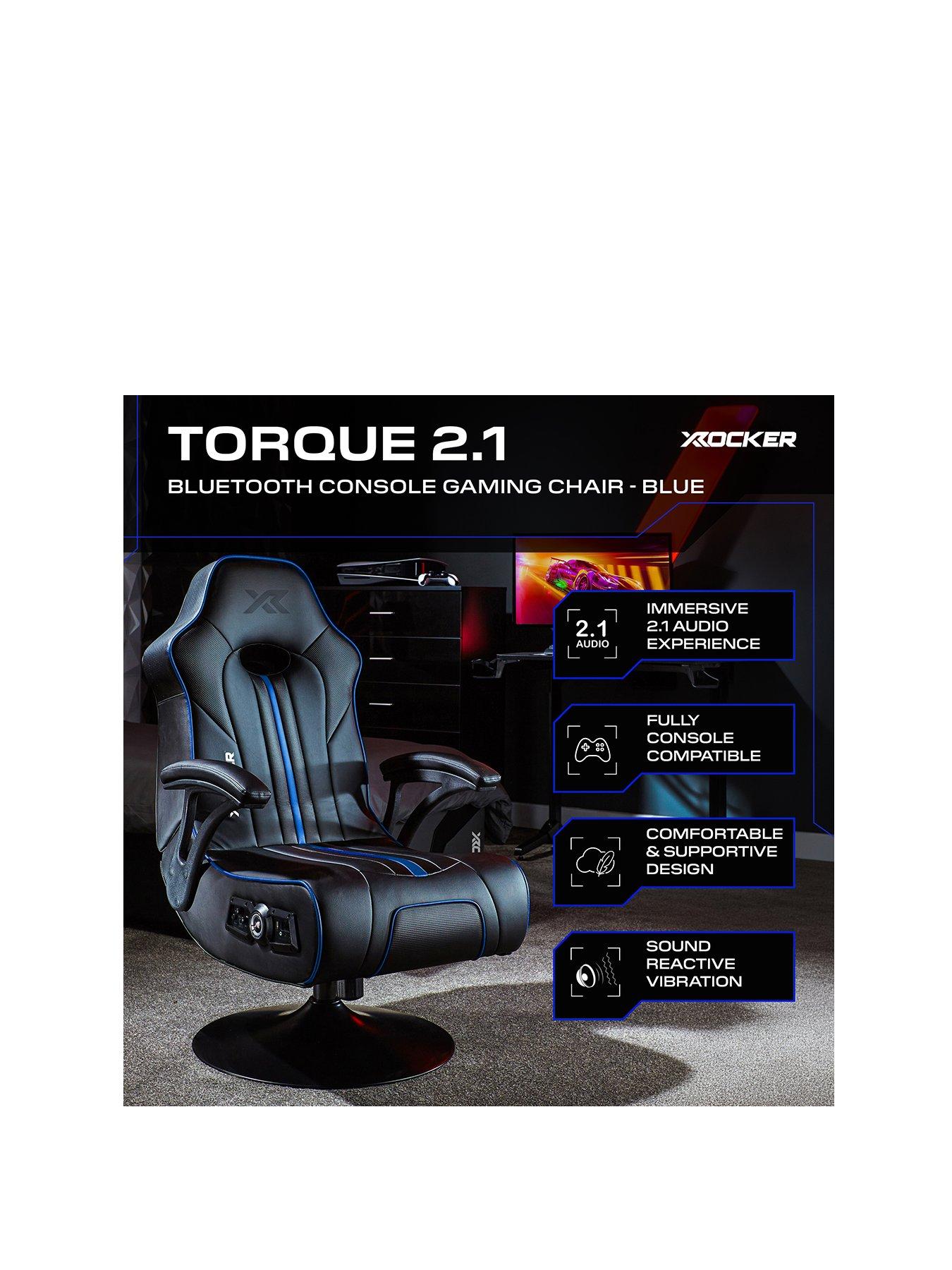Image 2 of 6 of X Rocker Torque 2.1 Bluetooth Pedestal Gaming Chair - Blue