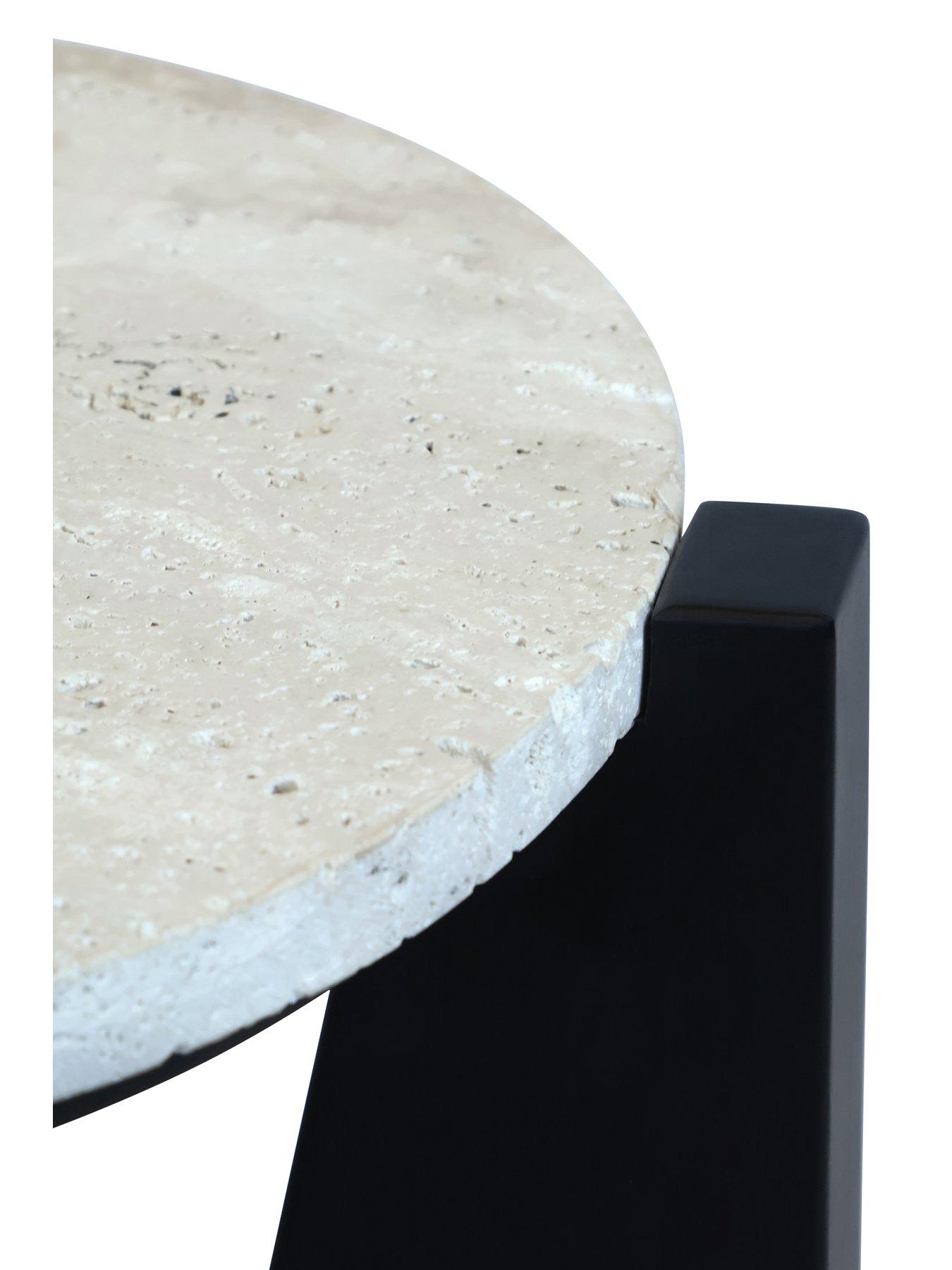 Image 3 of 7 of Premier Housewares Winton Travertine Side Table