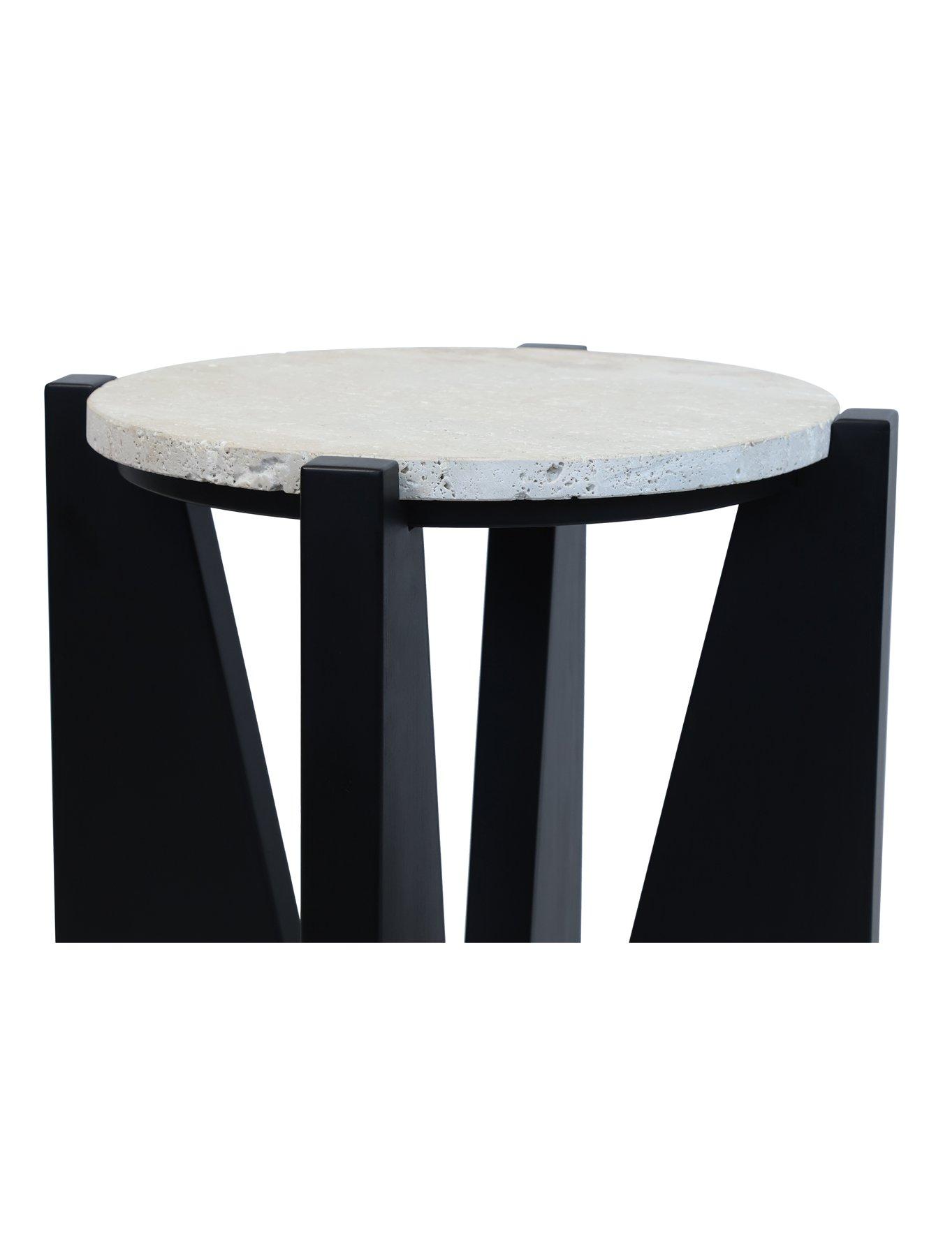 Image 4 of 7 of Premier Housewares Winton Travertine Side Table