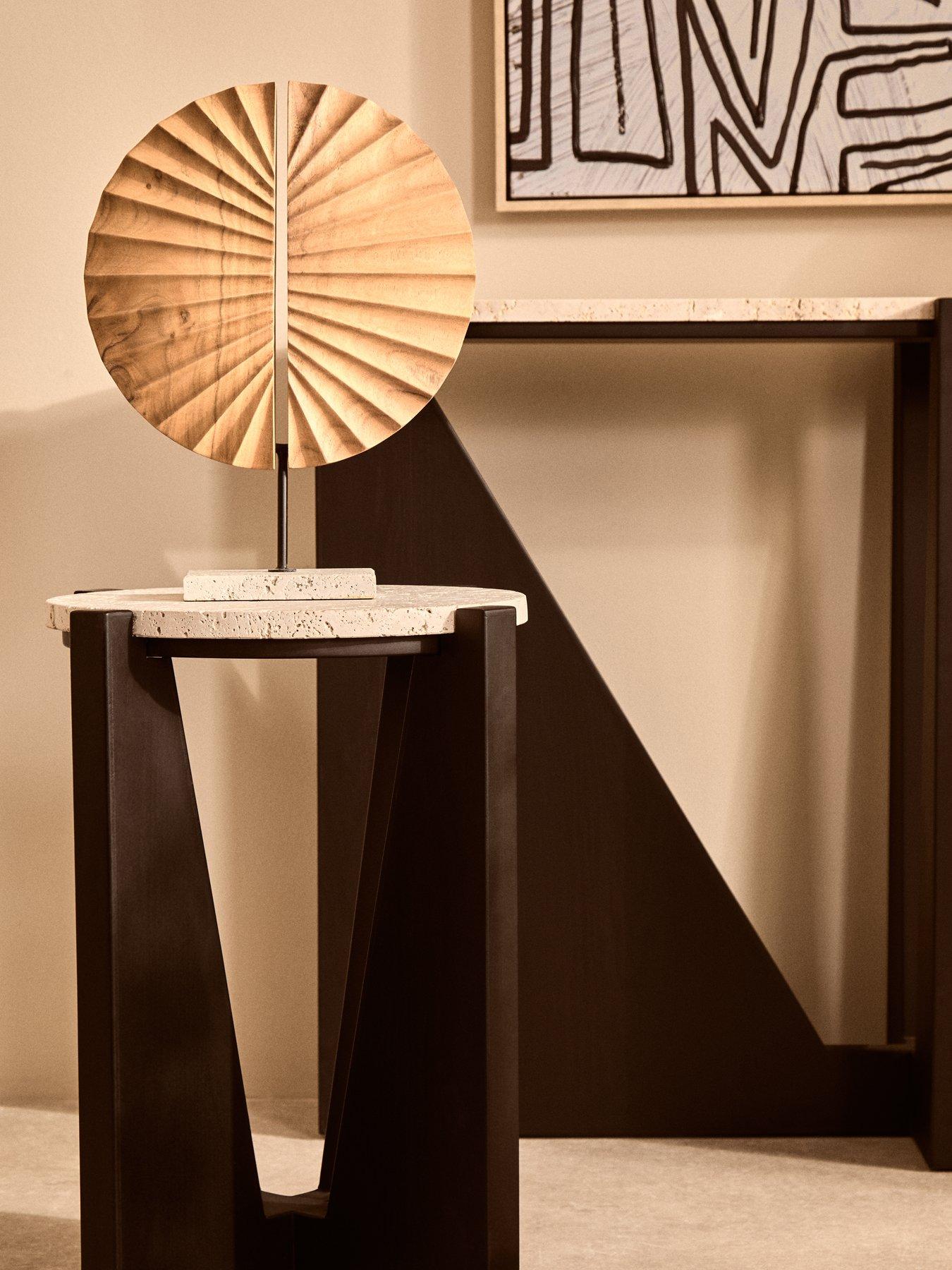 Image 7 of 7 of Premier Housewares Winton Travertine Side Table