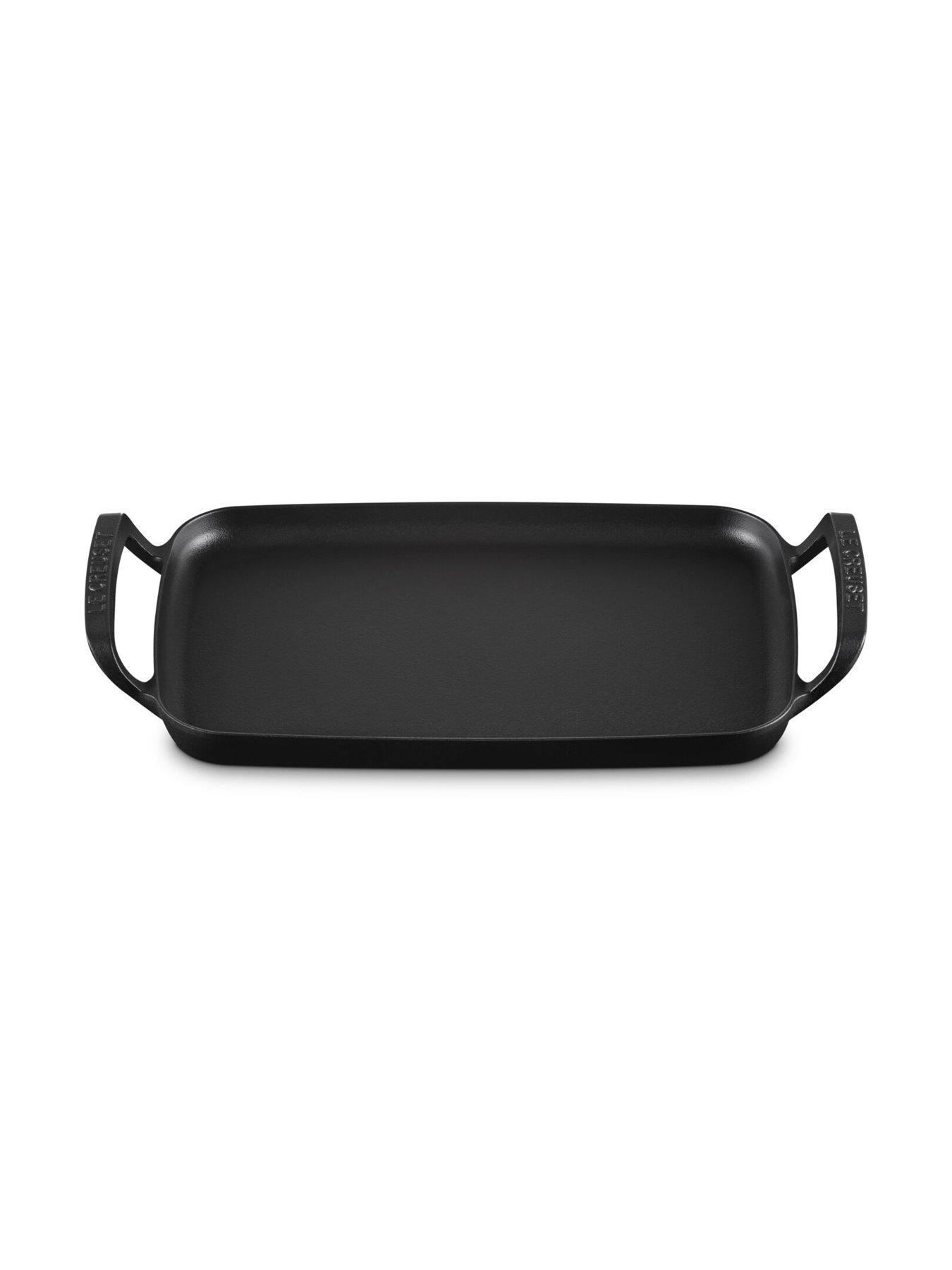 Image 3 of 6 of Le Creuset Le Creuset Cast Iron Bbq Rectangular Griddle 40cm Satin Black