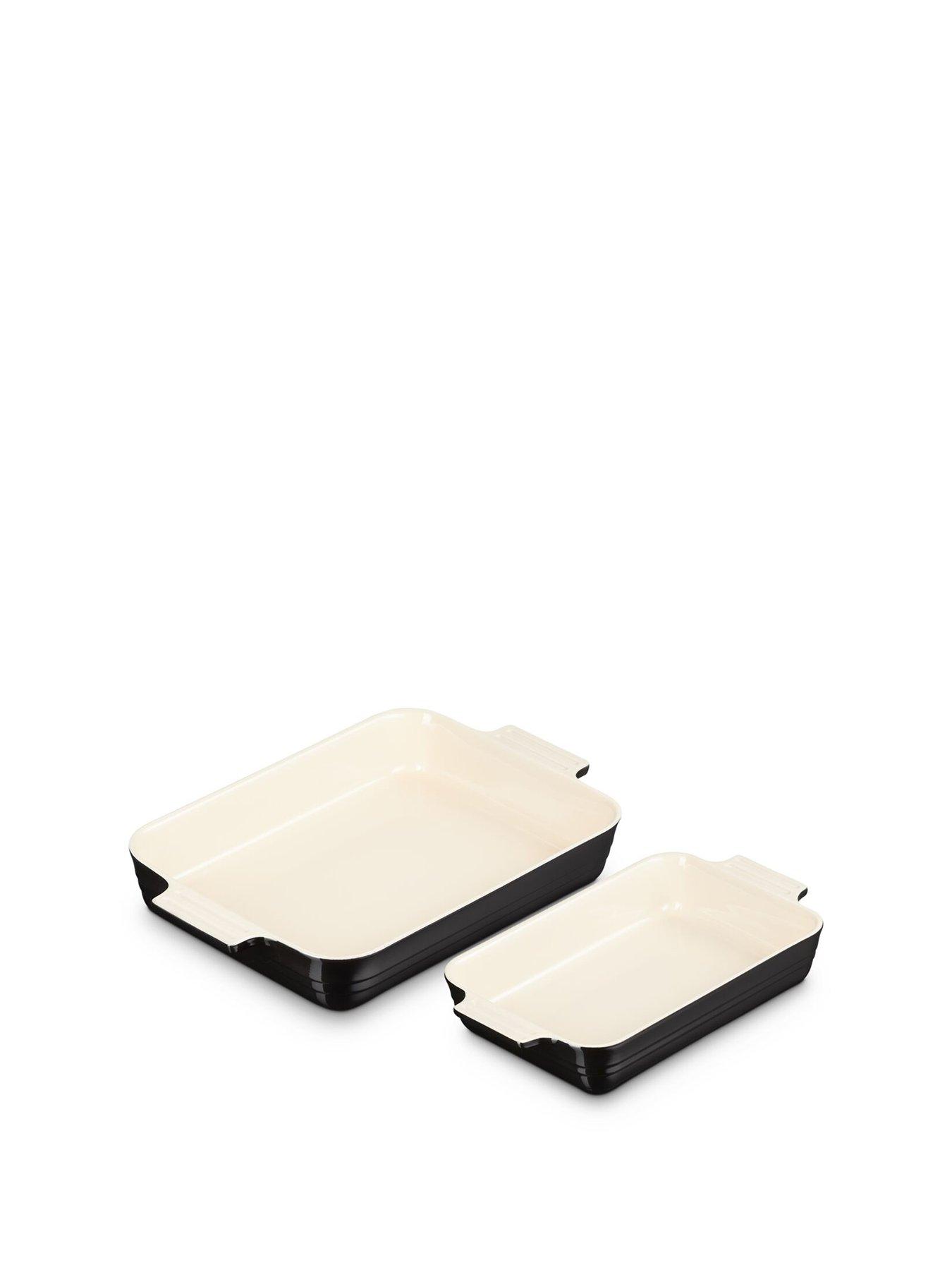 Le Creuset Set Of 2 Classic Rect Dishes 25Cm And 32 Cm in Black