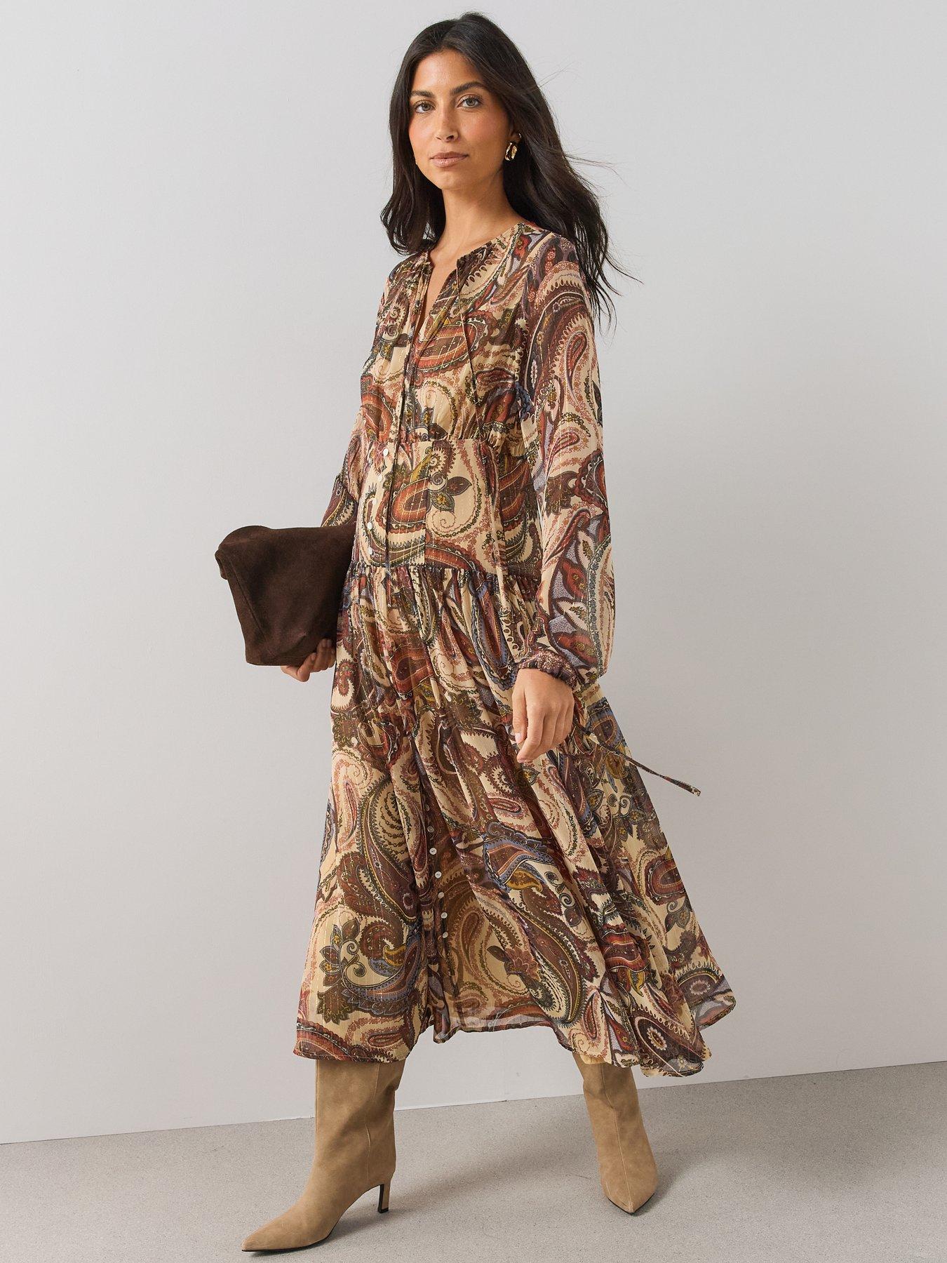 Image 3 of 6 of The Very Collection V Neck Georgette Floaty Midaxi Dress