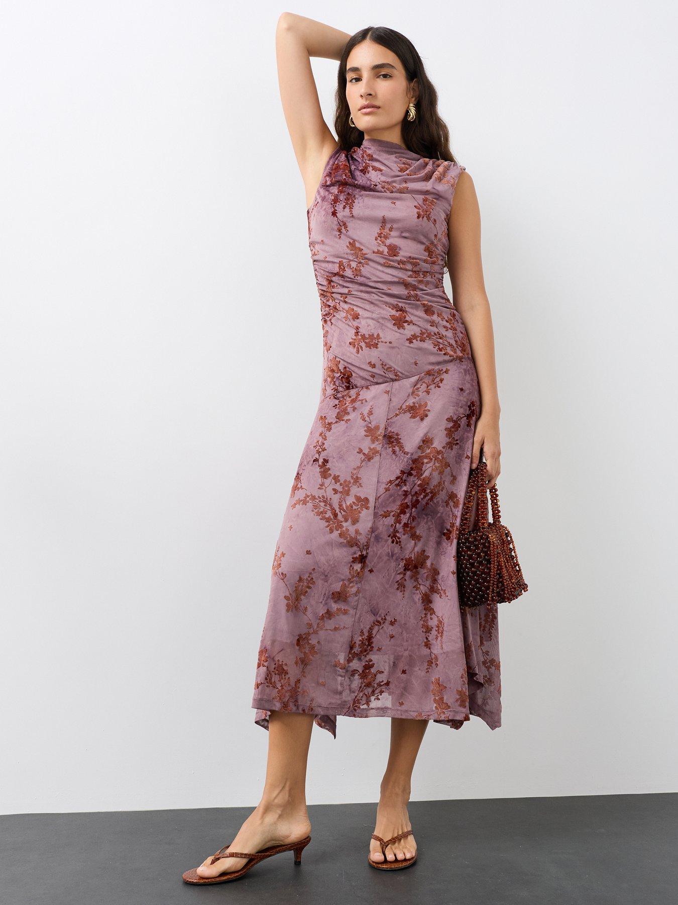 The Very Collection Ruched Devore Midaxi Dress