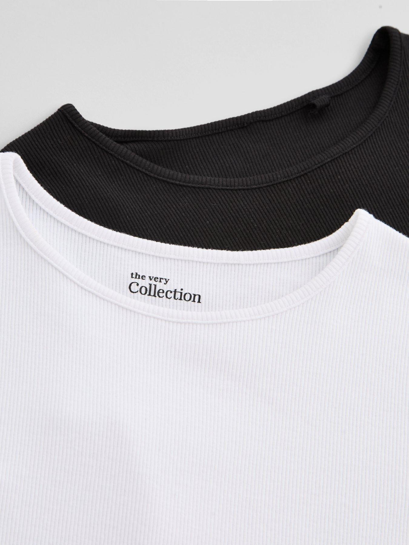Image 4 of 5 of The Very Collection Girls Basic 2 Pack Rib Short Sleeve Tops (3 - 16 years) - Multi