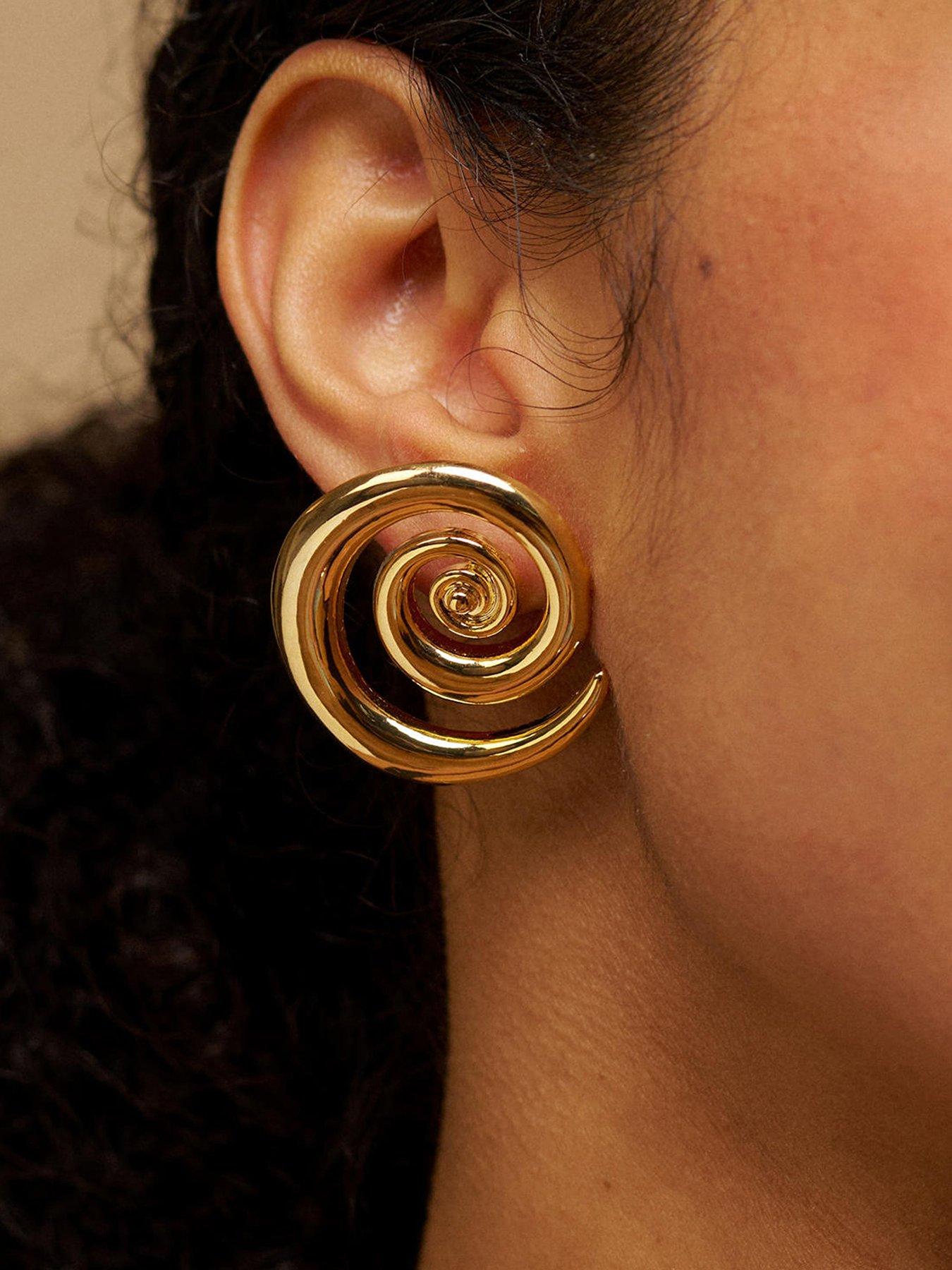 Orelia Statement Spiral Stud Earrings