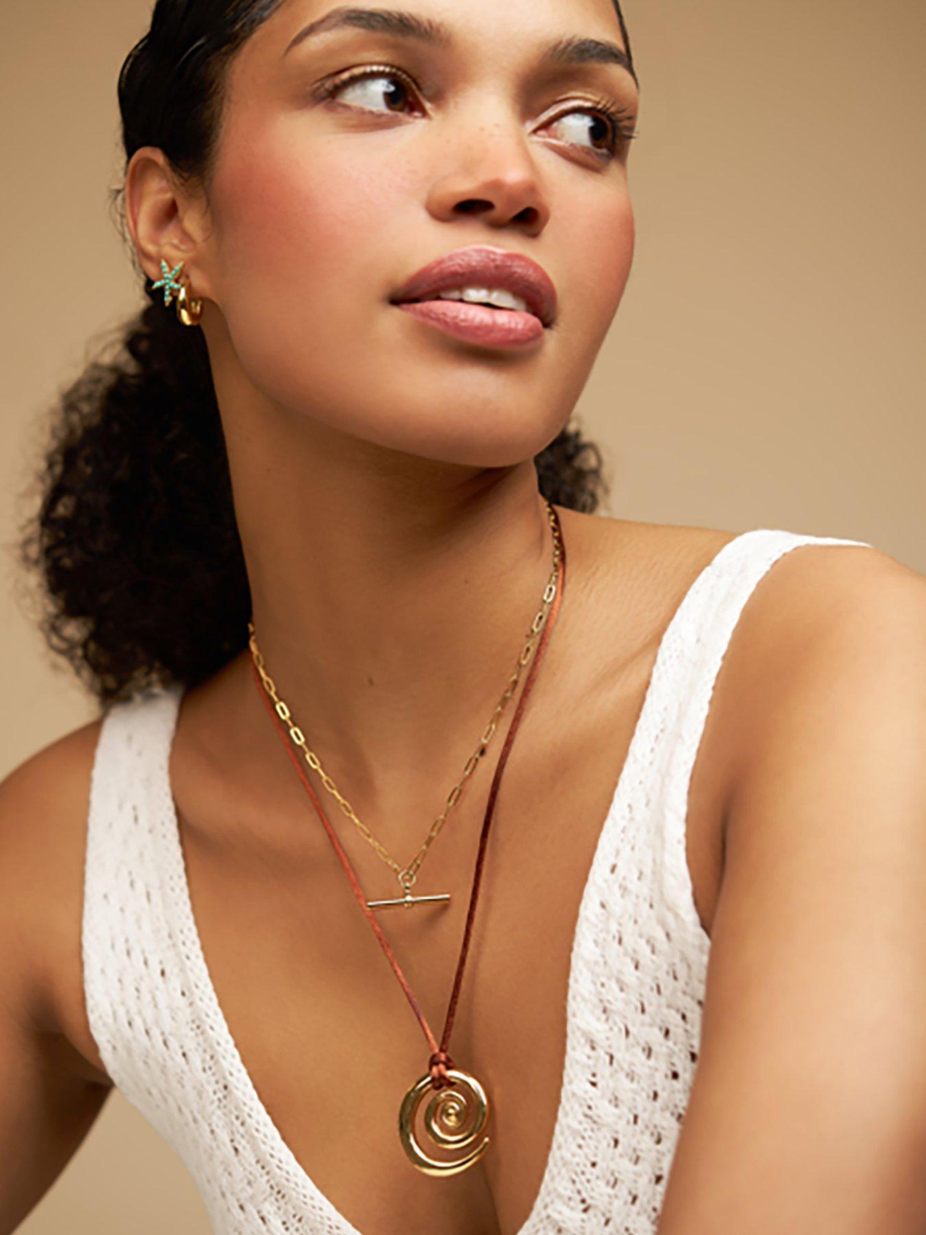 Orelia Statement Spiral Cord Adjustable Necklace