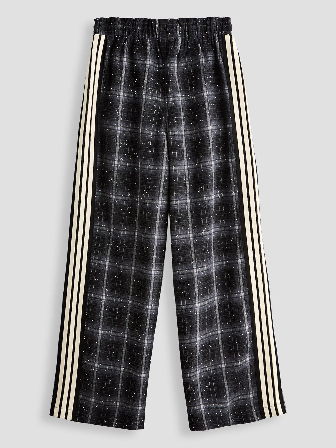 Image 2 of 5 of The Very Collection Girls Check Trouser With Side Stripe - Black (6 - 16 years)