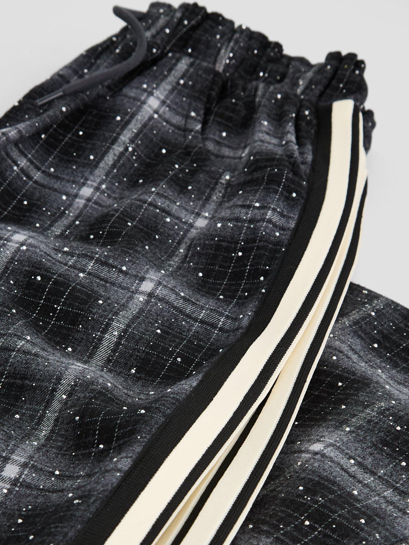 Image 5 of 5 of The Very Collection Girls Check Trouser With Side Stripe - Black (6 - 16 years)