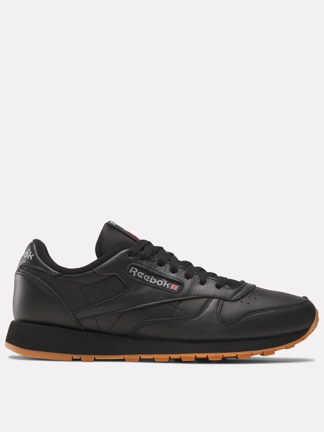 Image 1 of 7 of Reebok Unisex Classic Leather EVA Cushioned Lace-Up Trainers - Black