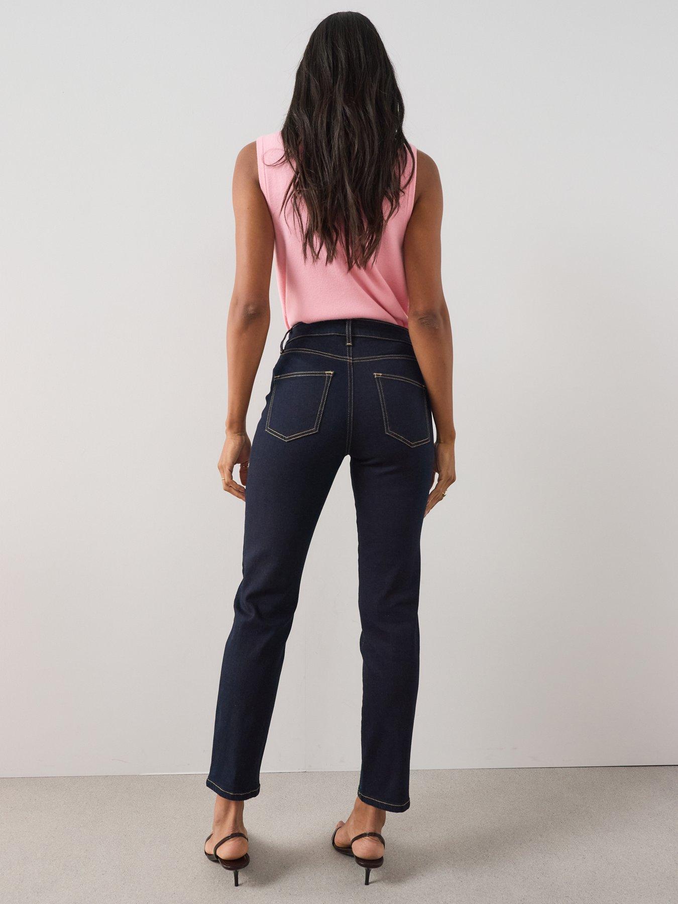 Image 2 of 7 of The Very Collection Short Stovepipe Cigarette Jeans - Clean Dark