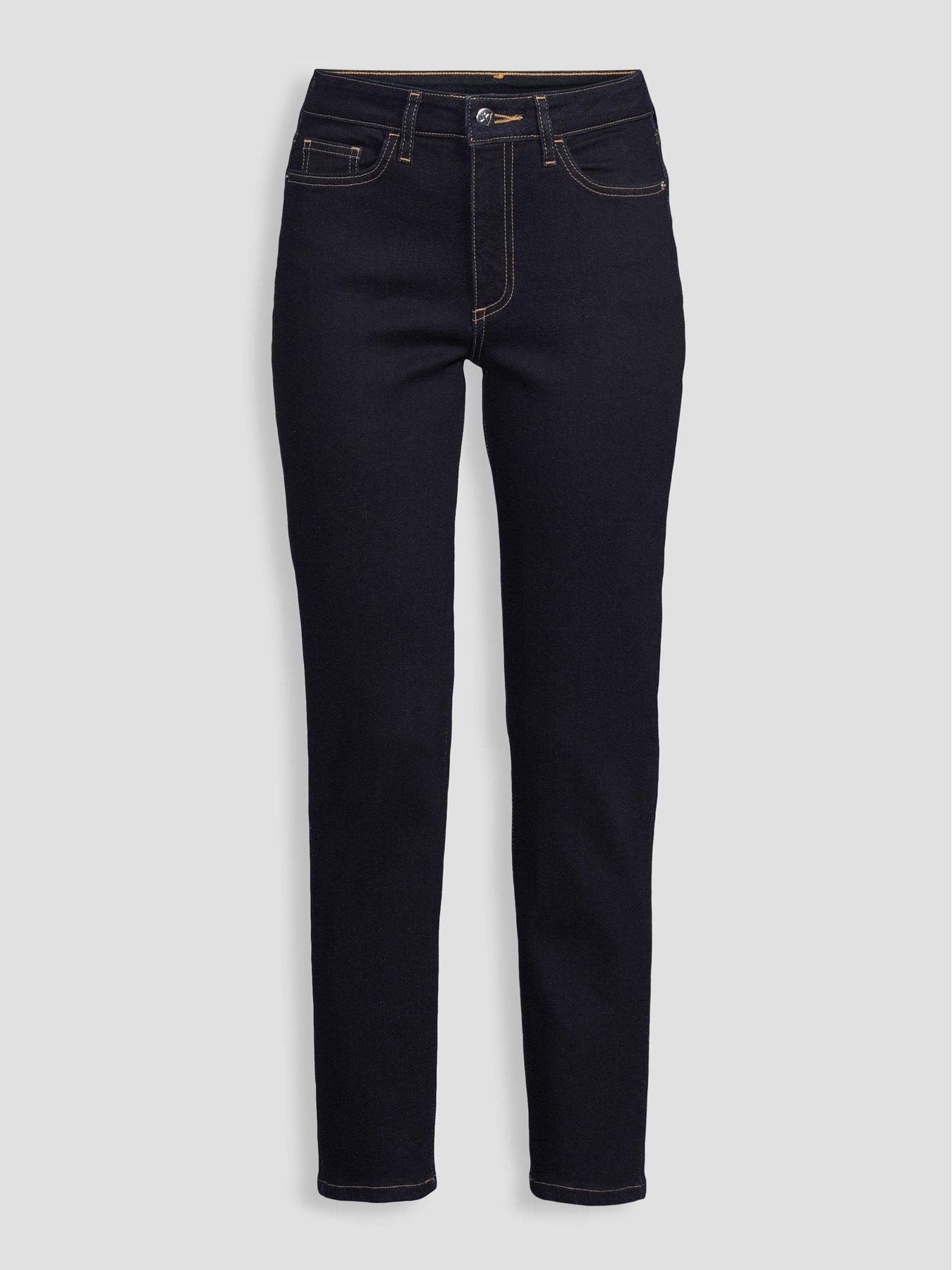 Image 7 of 7 of The Very Collection Short Stovepipe Cigarette Jeans - Clean Dark