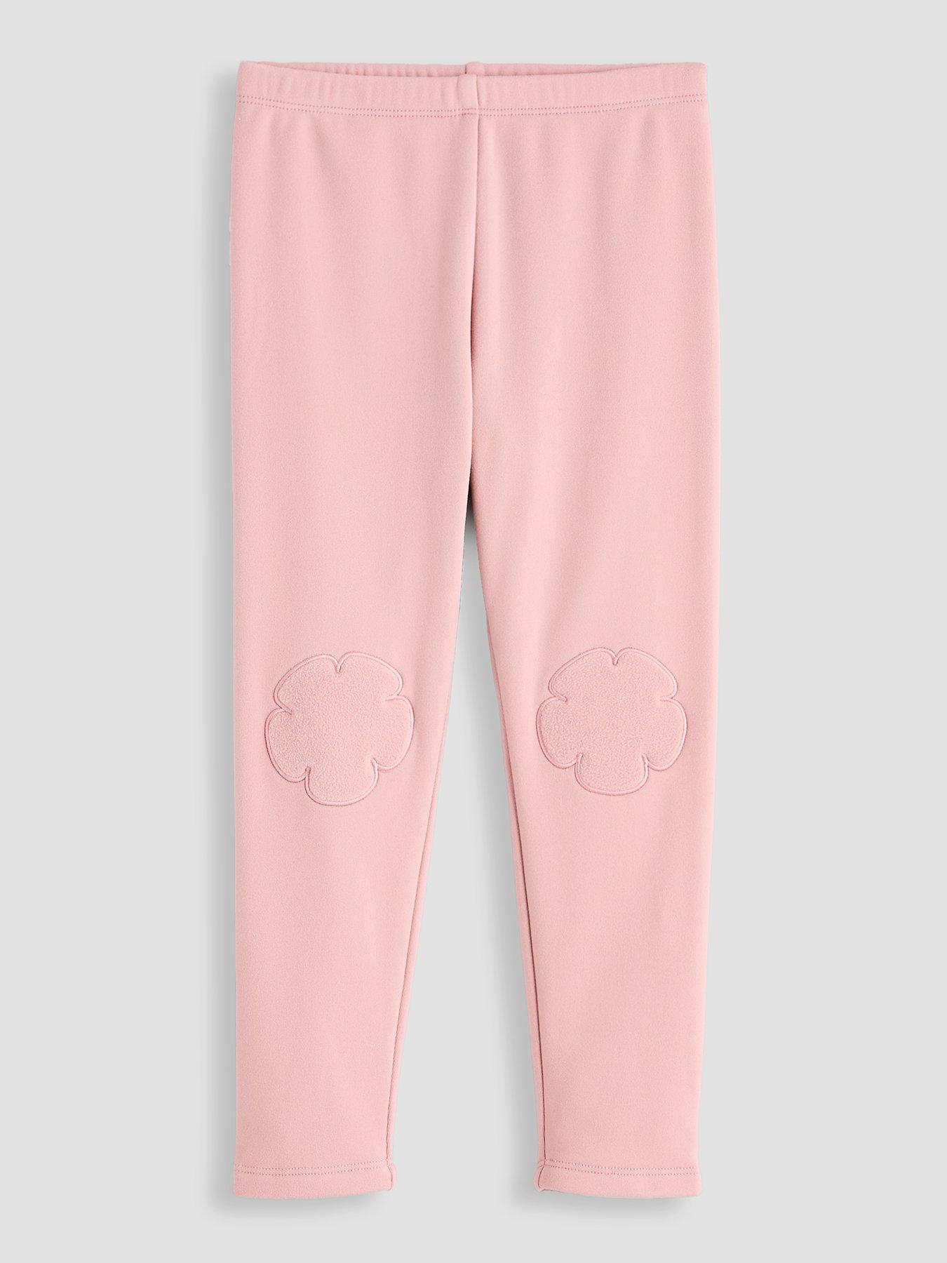 Image 1 of 4 of The Very Collection Girls Fleece Lined Stretch Elastic Waist Leggings - Pink