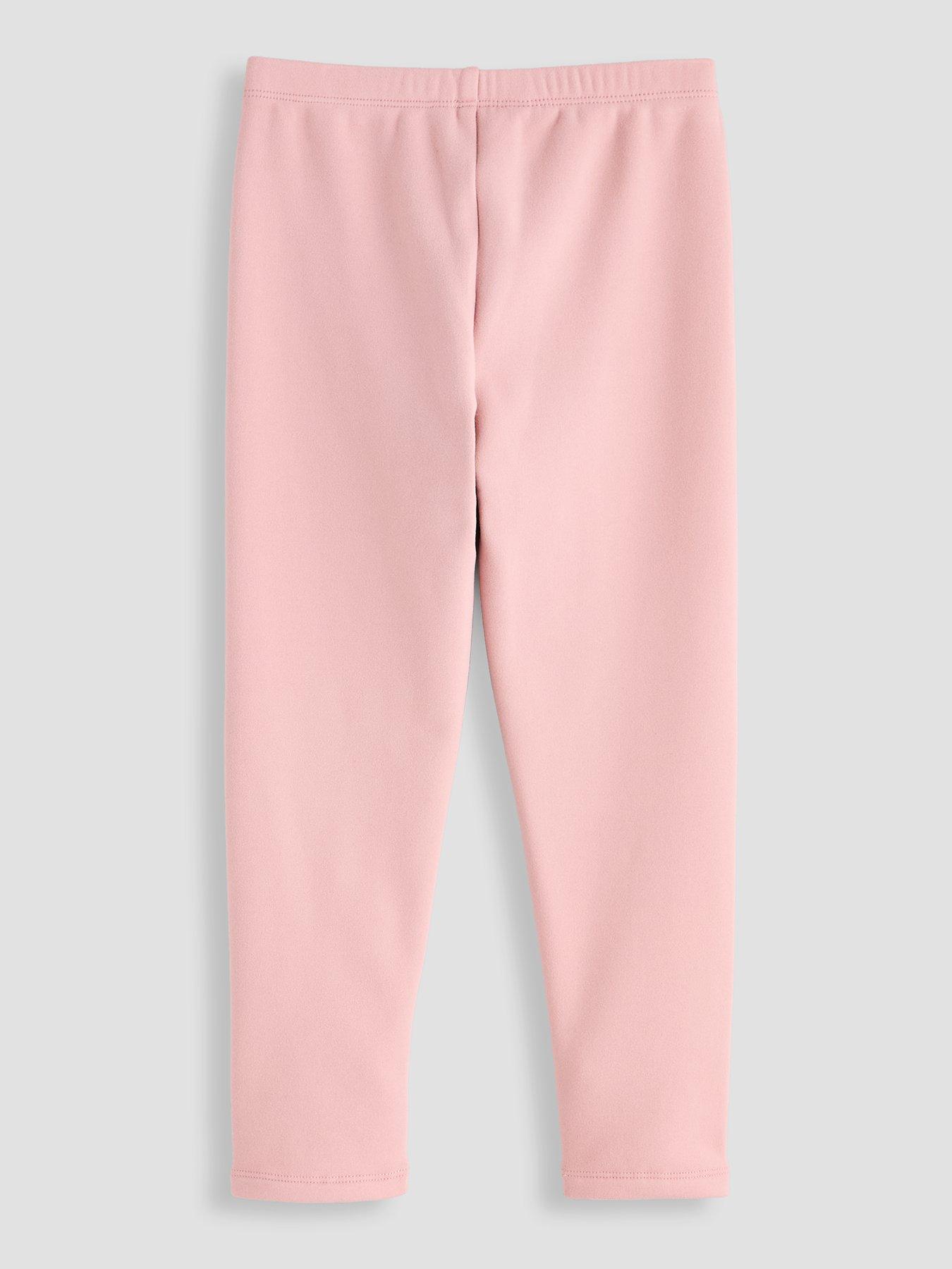 Image 2 of 4 of The Very Collection Girls Fleece Lined Stretch Elastic Waist Leggings - Pink
