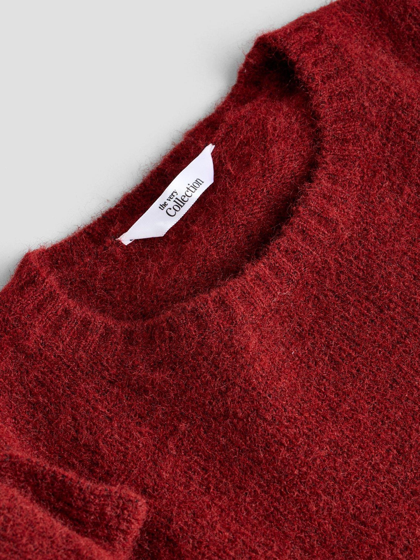 Image 5 of 6 of The Very Collection Girls Bow Detail Knitted Jumper Pleated Skirt Set (9 months - 7 years) - Red