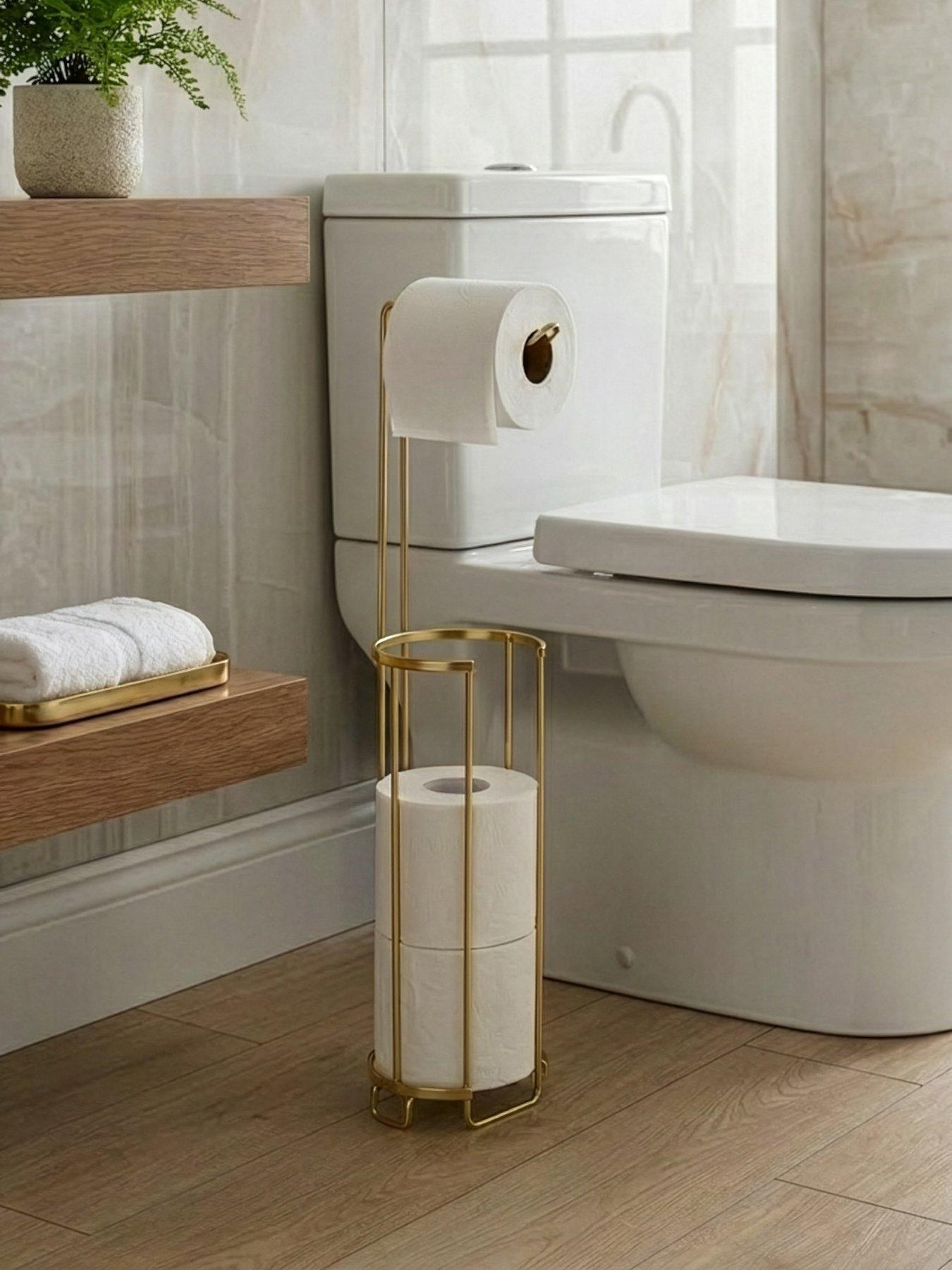 Croydex Gold Freestanding Toilet Roll Holder