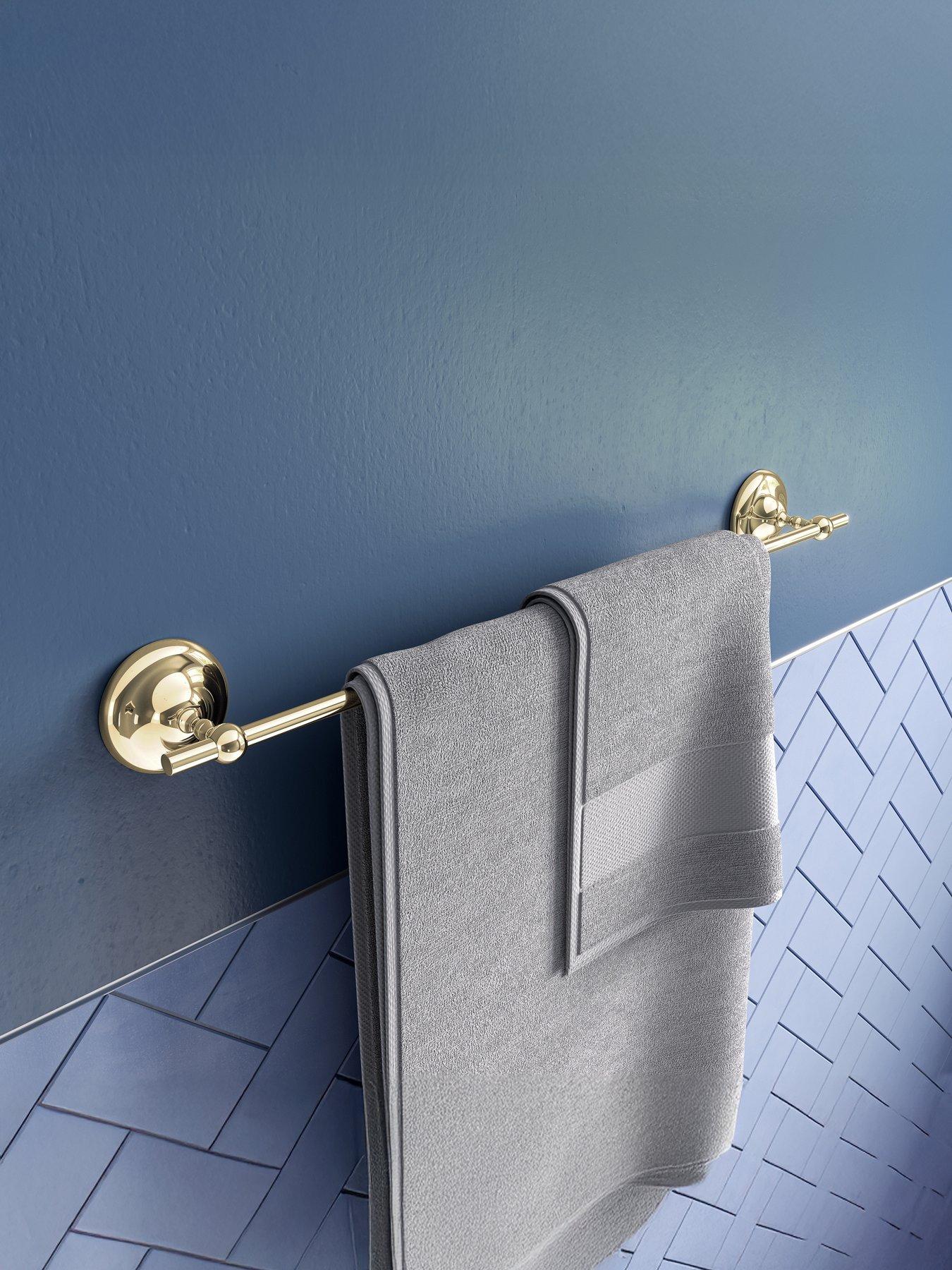 Image 1 of 5 of Croydex Flexi-fix Grosvenor Gold Towel Rail
