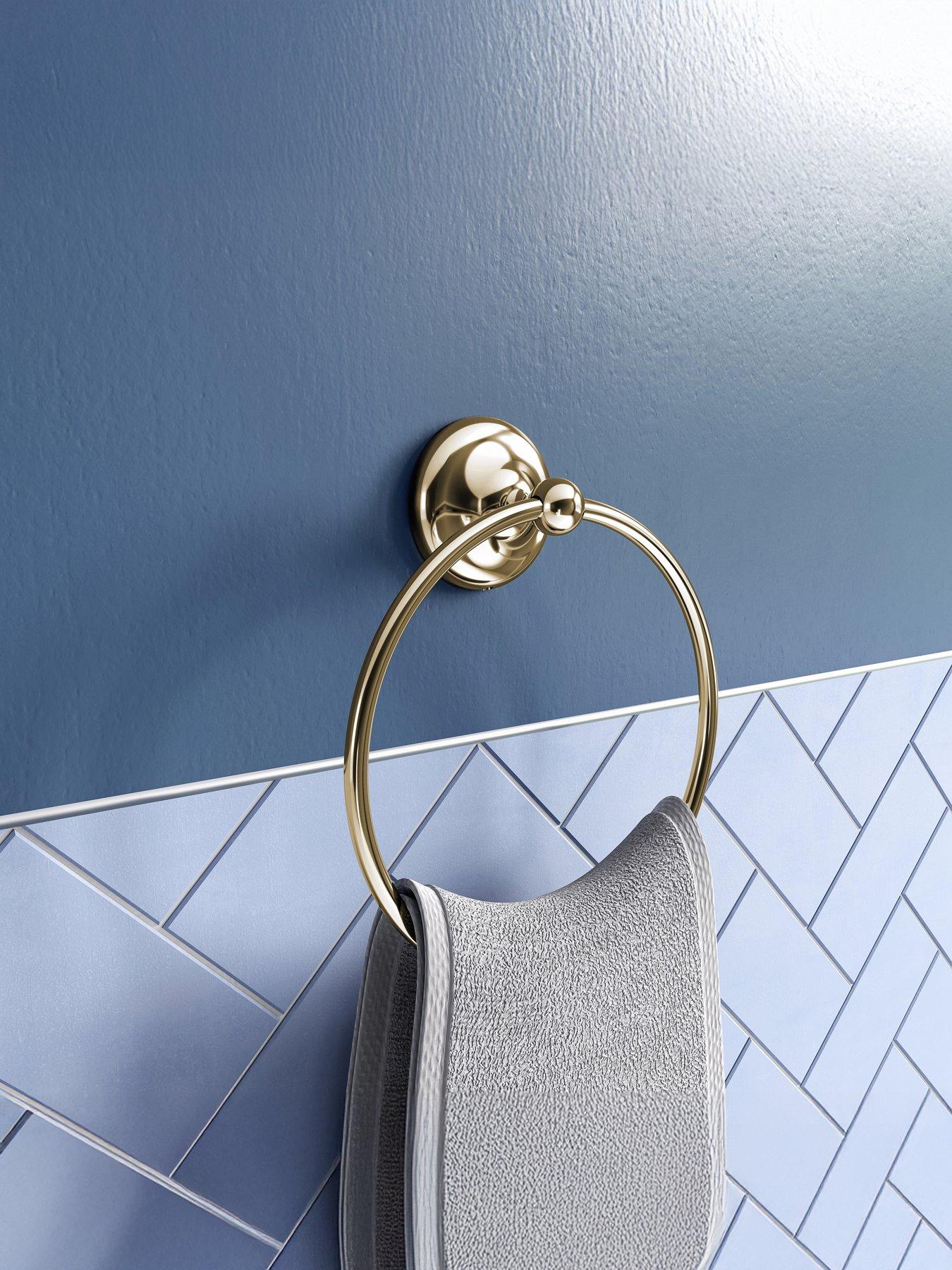 Image 1 of 5 of Croydex Flexi-fix Grosvenor Gold Towel Ring