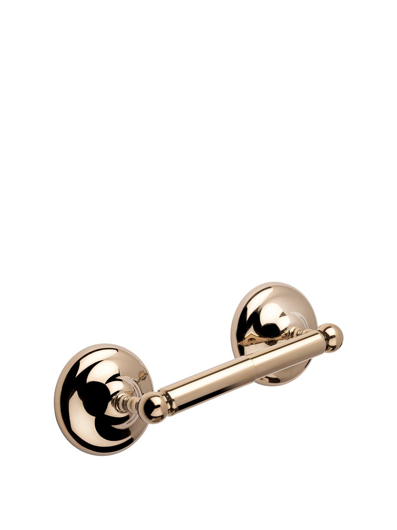 croydex-flexi-fix-grosvenor-gold-spindle-toilet-roll-holderstillFront