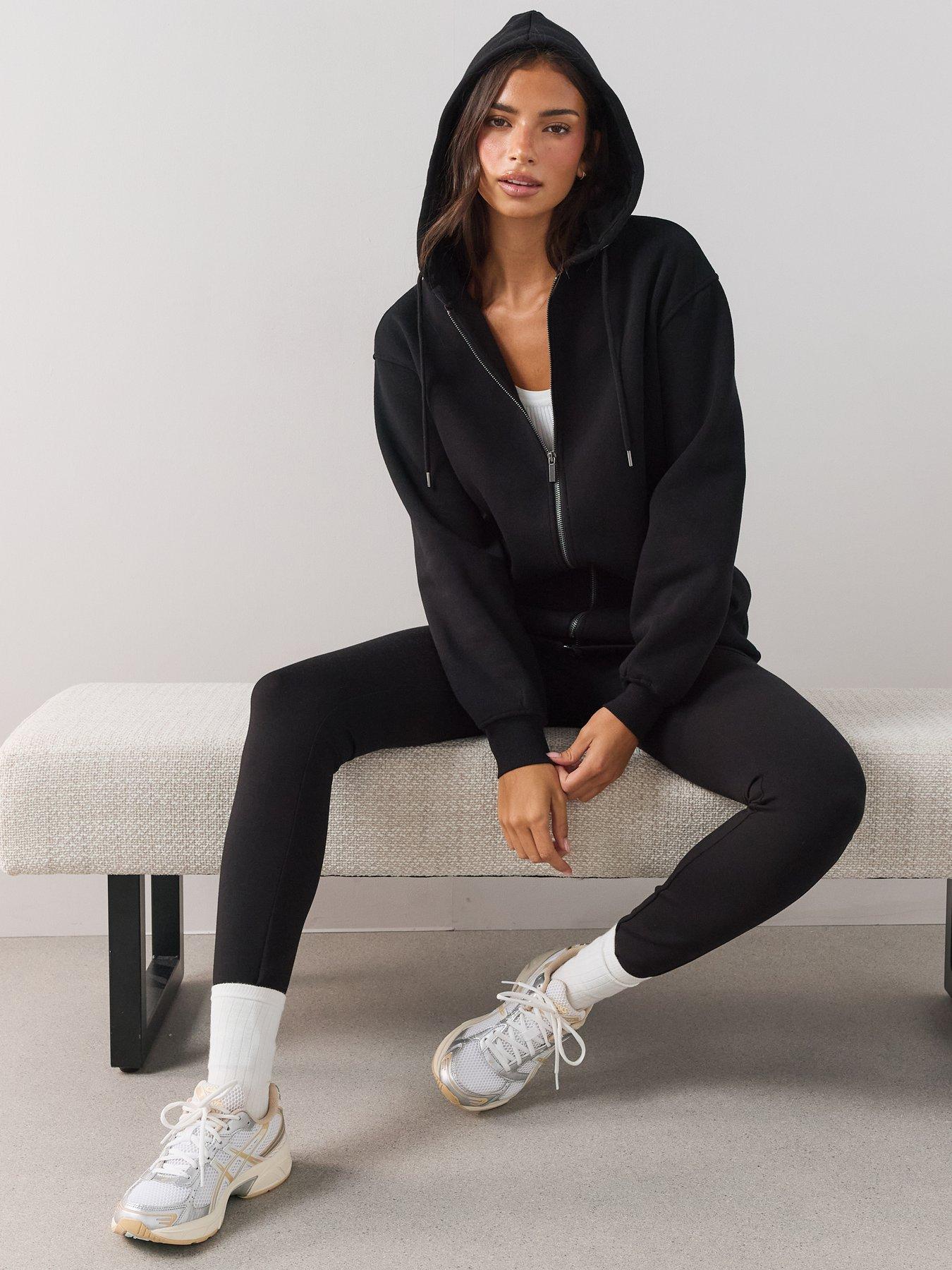 Image 6 of 6 of The Very Collection Womens Relaxed Zip-Through Longline Hoodie - Black
