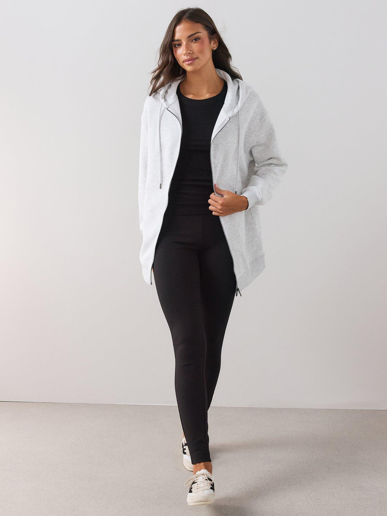 Image 1 of 6 of The Very Collection Zip Up Relaxed Hoodie - Grey