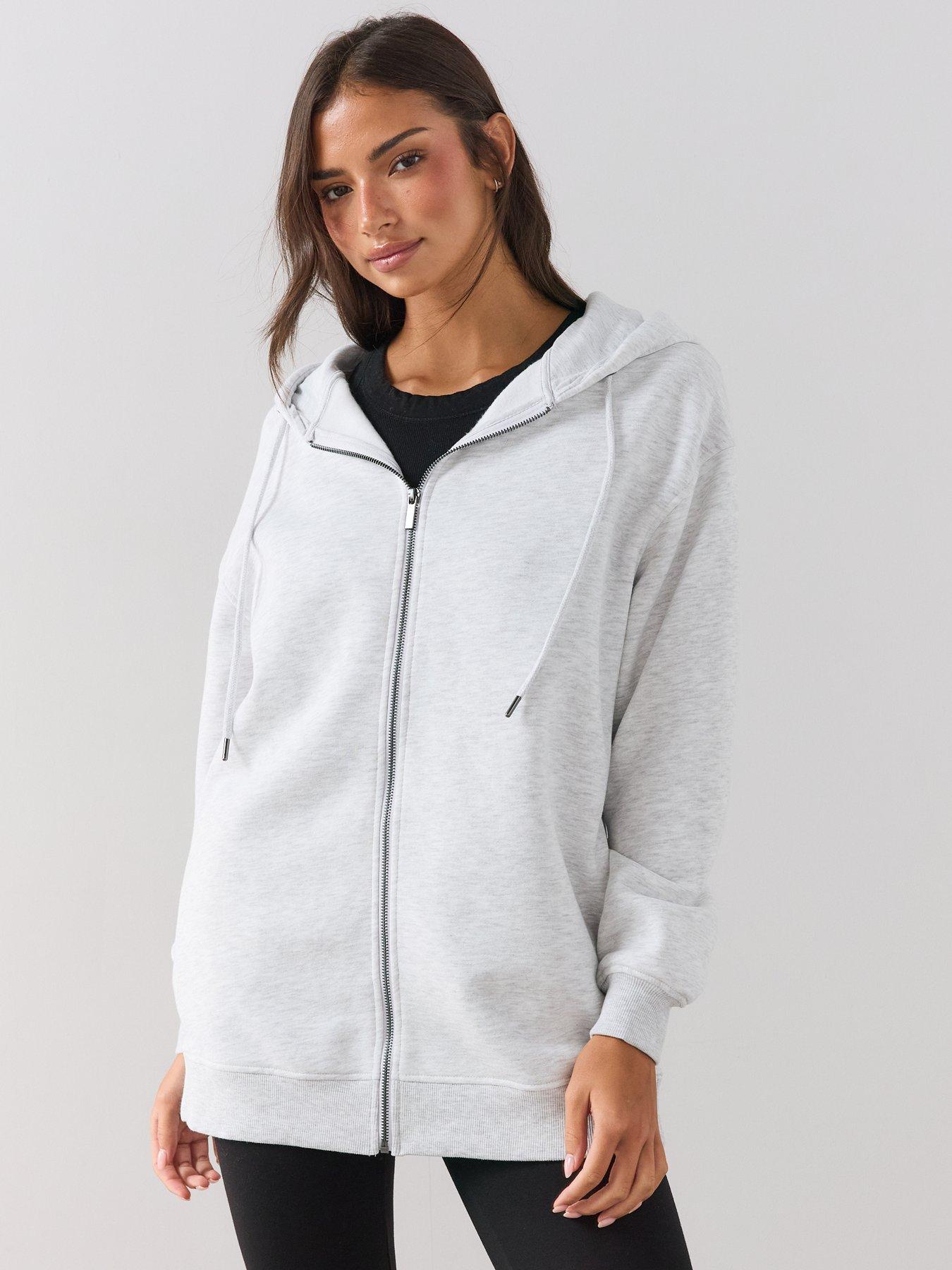 Image 4 of 6 of The Very Collection Zip Up Relaxed Hoodie - Grey