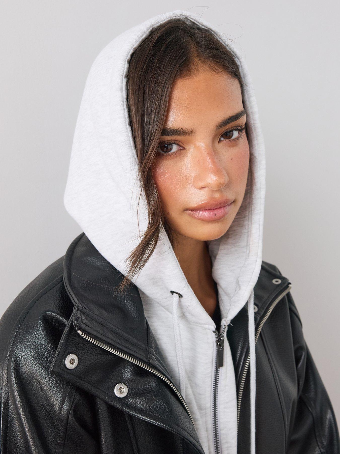 Image 5 of 6 of The Very Collection Zip Up Relaxed Hoodie - Grey