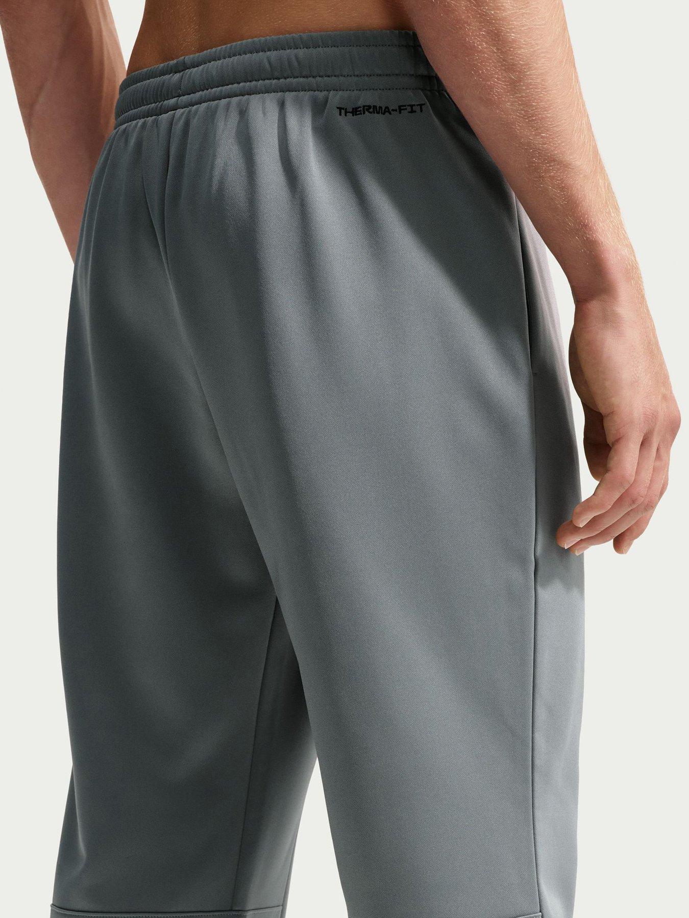 Image 4 of 5 of Nike Mens Therma-FIT Brushed Fleece Rib Cuff Jogging Bottoms - Grey