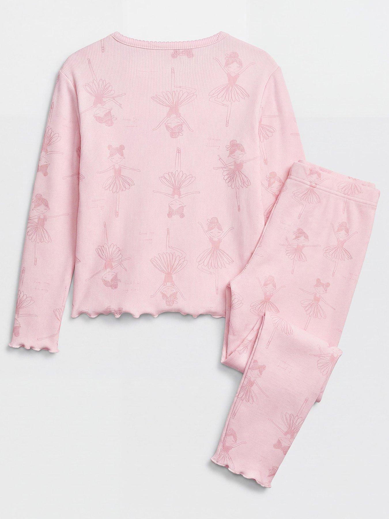 Image 2 of 3 of The Very Collection Ballerina Print Ribbed Pyjama - Pink