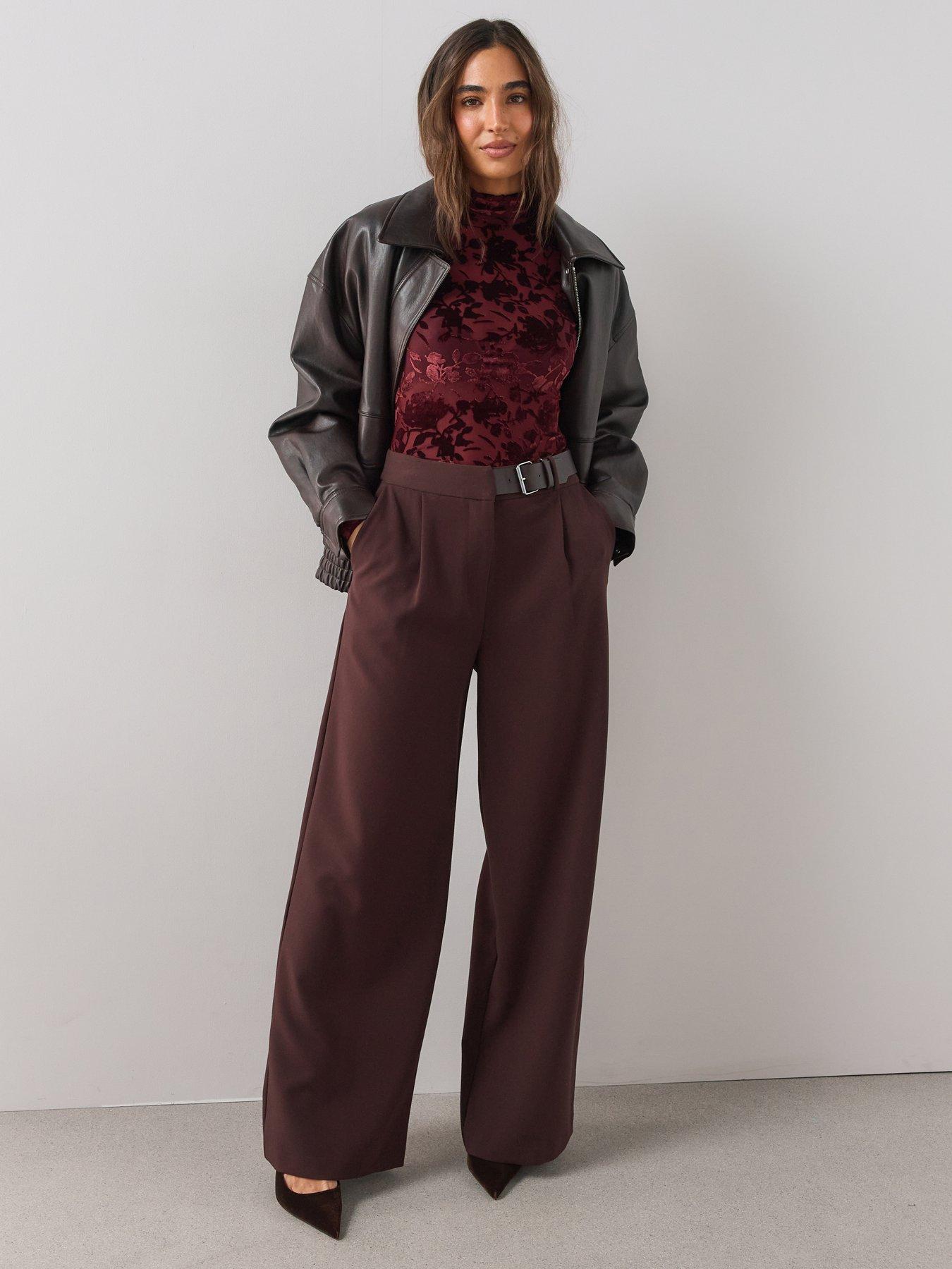 Image 3 of 7 of The Very Collection Flocked Funnel Long Sleeve Top