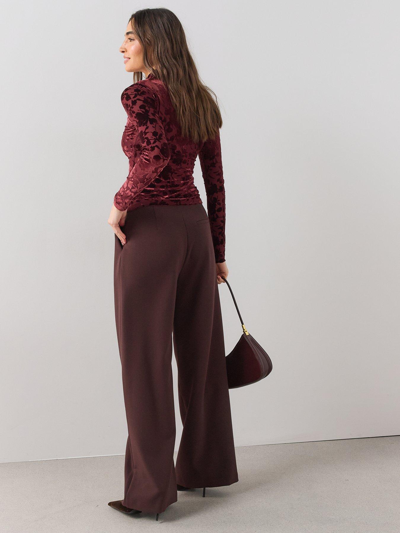 Image 5 of 7 of The Very Collection Flocked Funnel Long Sleeve Top
