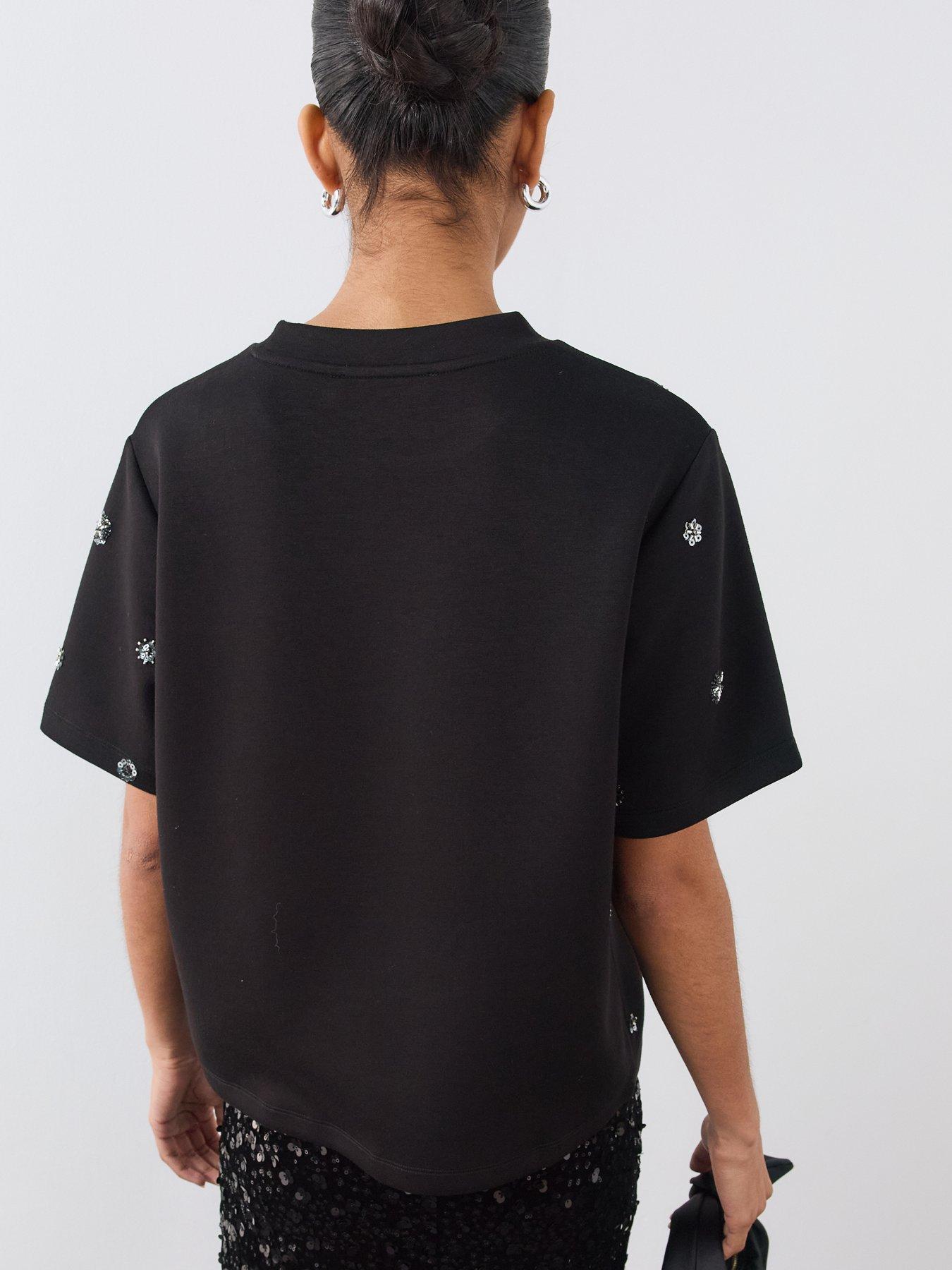Image 2 of 6 of The Very Collection Embellished Short Sleeve Tee