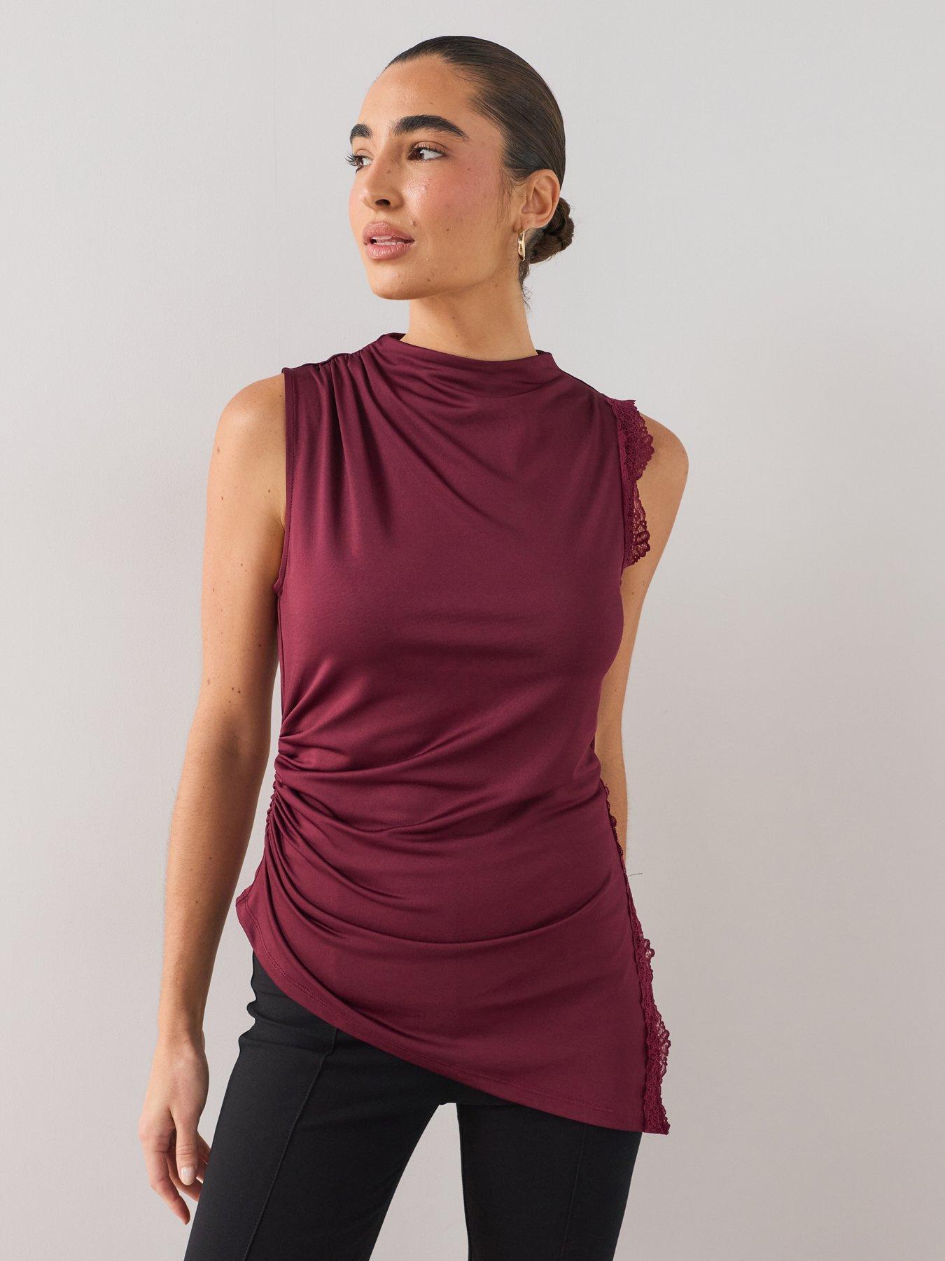 The Very Collection Aysmmetric Lace Sleeveless Top