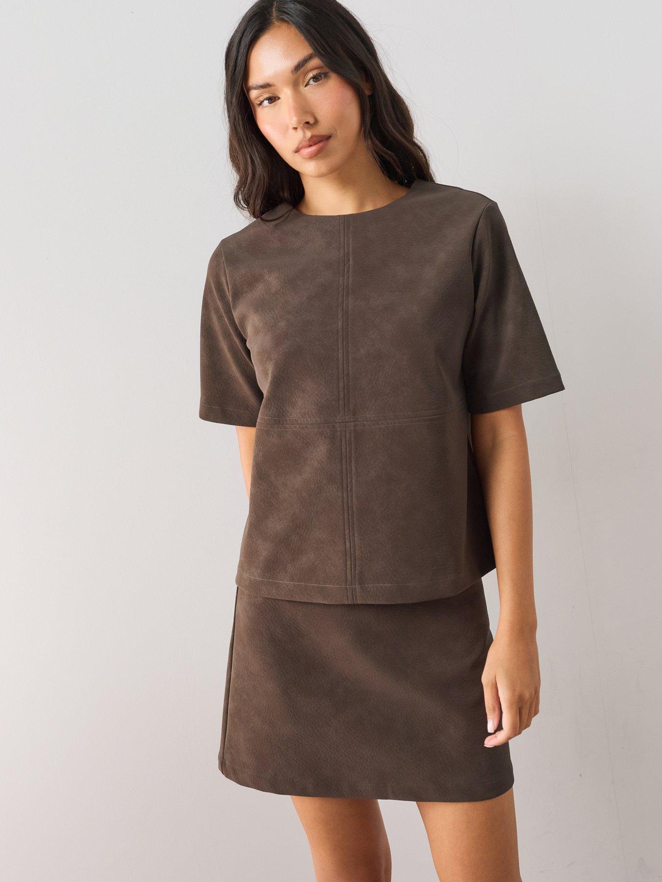 The Very Collection Suedette Short Sleeve Top Co-ord