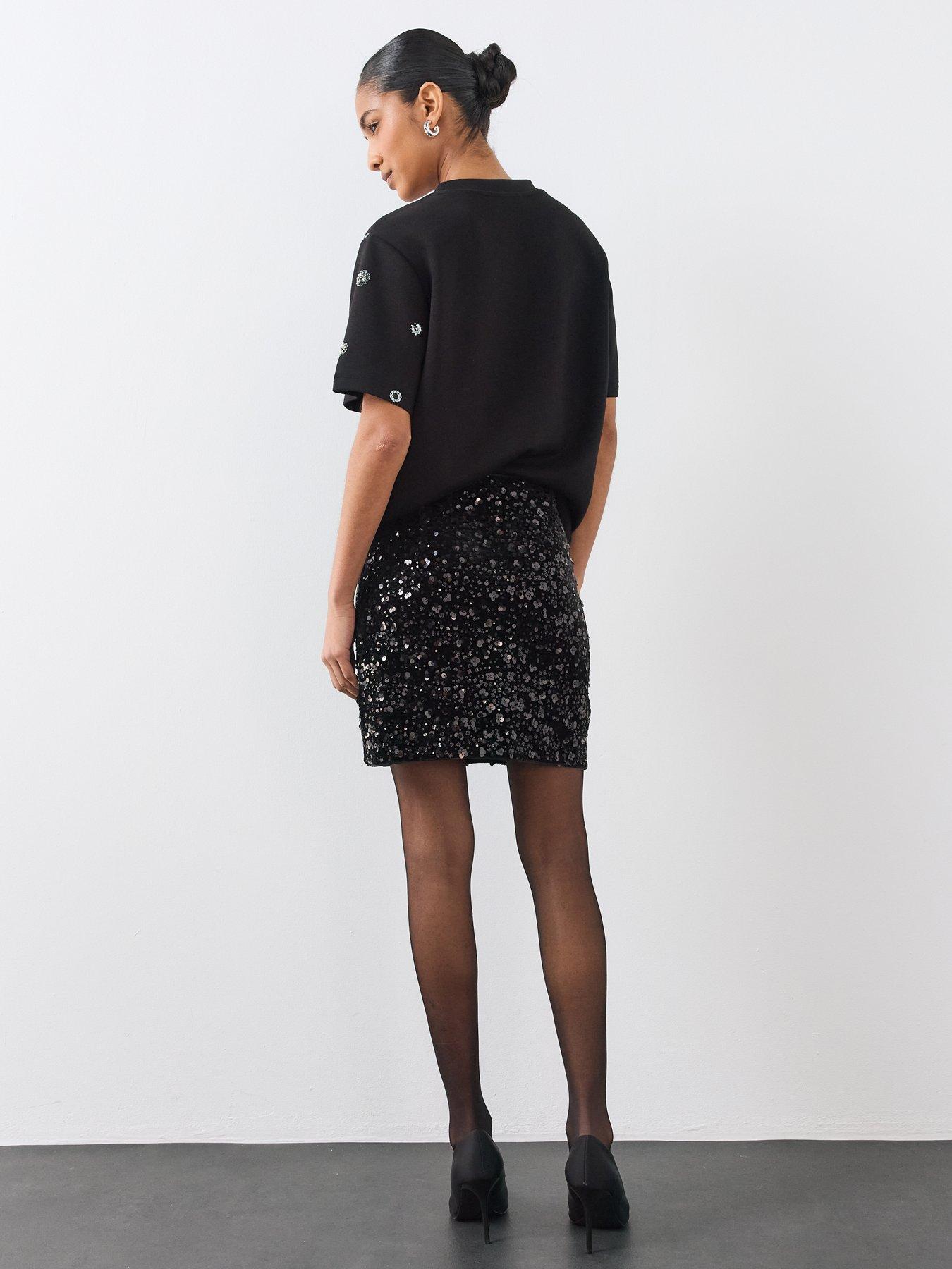 Image 5 of 6 of The Very Collection Sequin Mini Skirt Co-ord