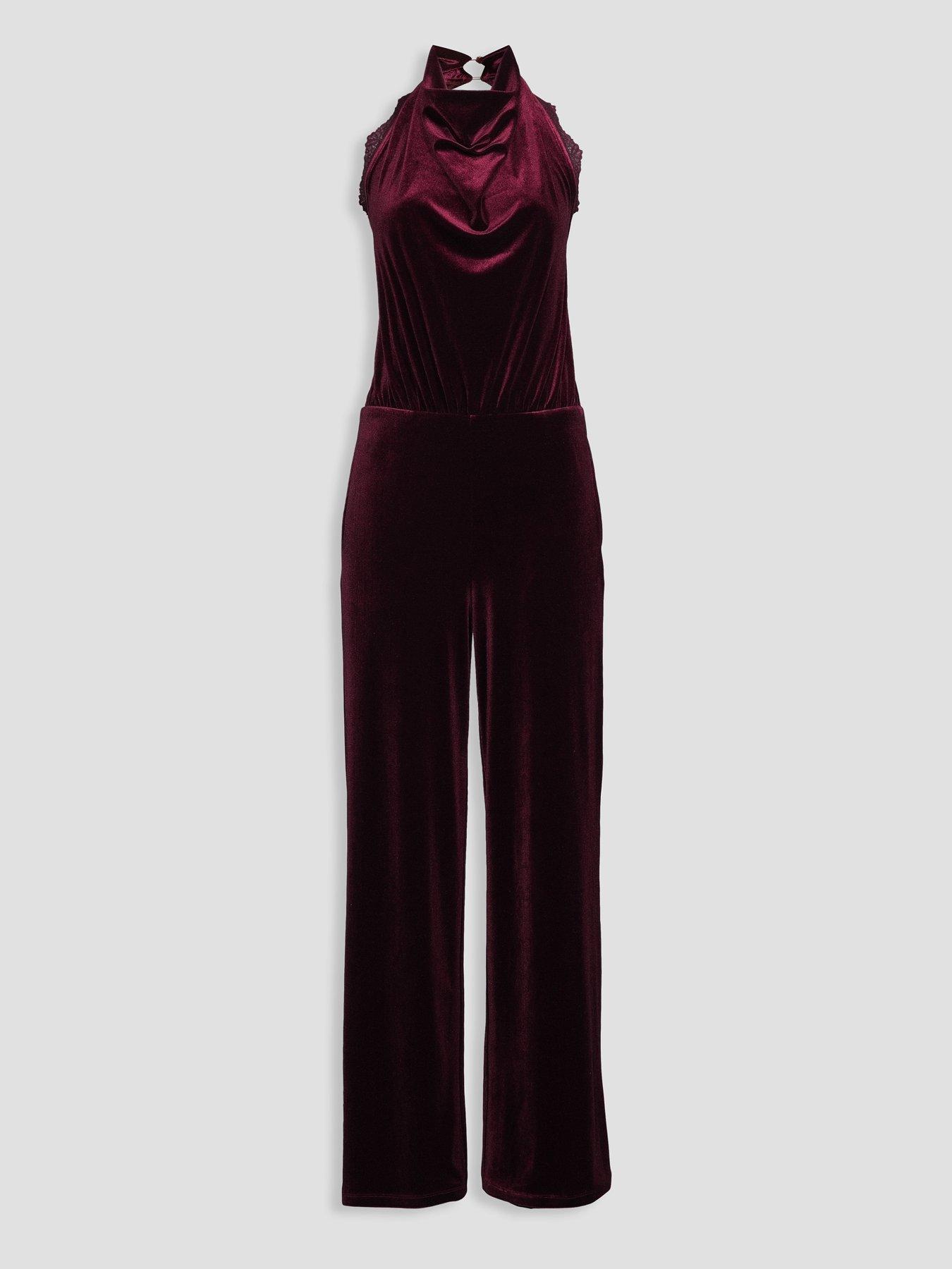 Image 7 of 7 of The Very Collection Womens Velvet Sequin High Waisted Shorts - Burgundy