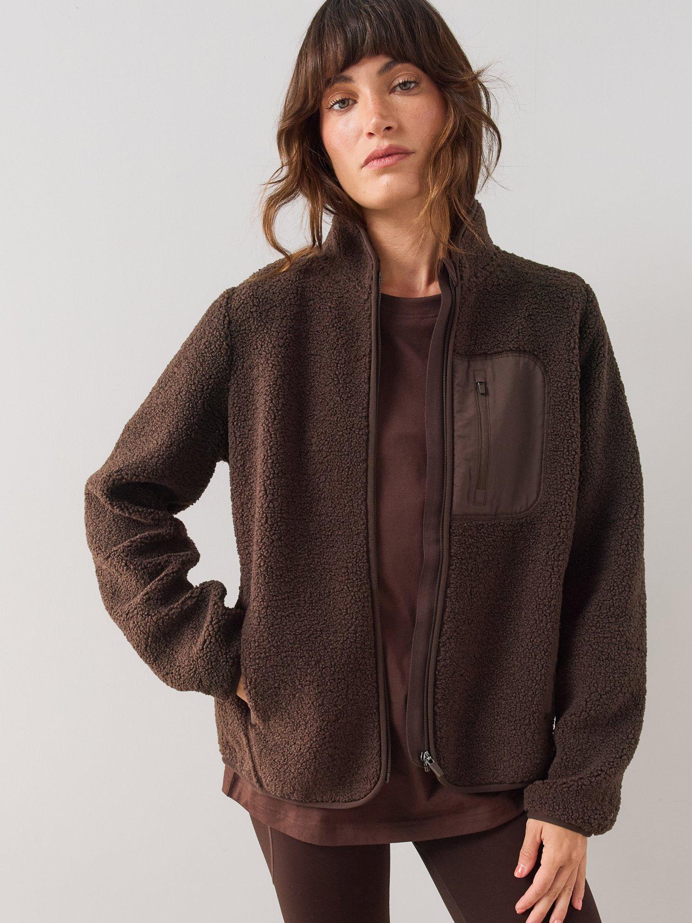 The Very Collection Athleisure Borg Jacket - Brown
