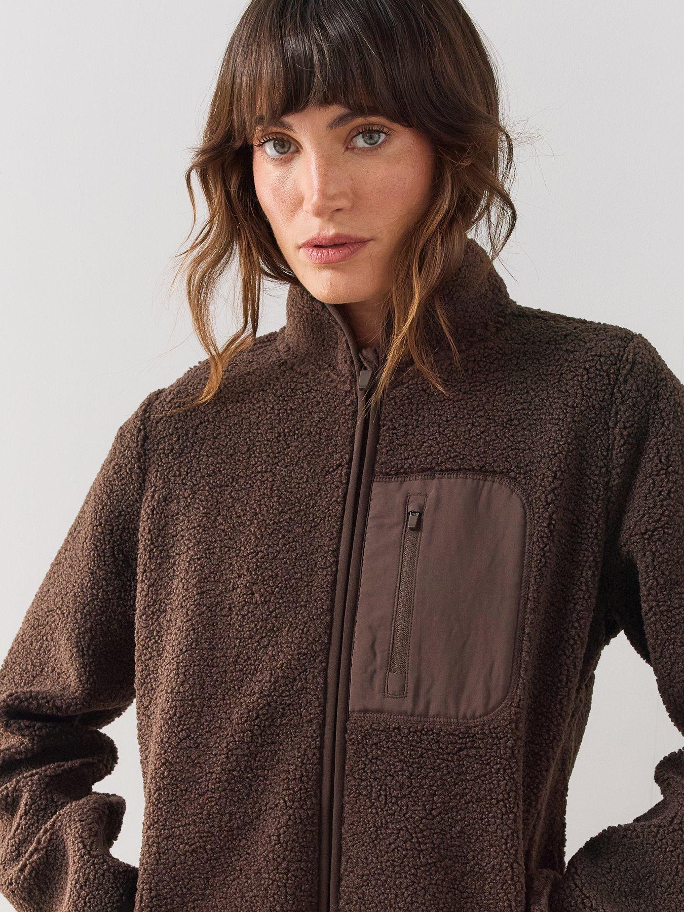 Image 4 of 7 of The Very Collection Zip Up Borg Jacket