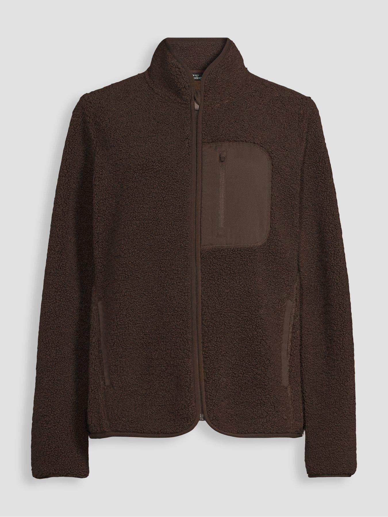 Image 7 of 7 of The Very Collection Zip Up Borg Jacket