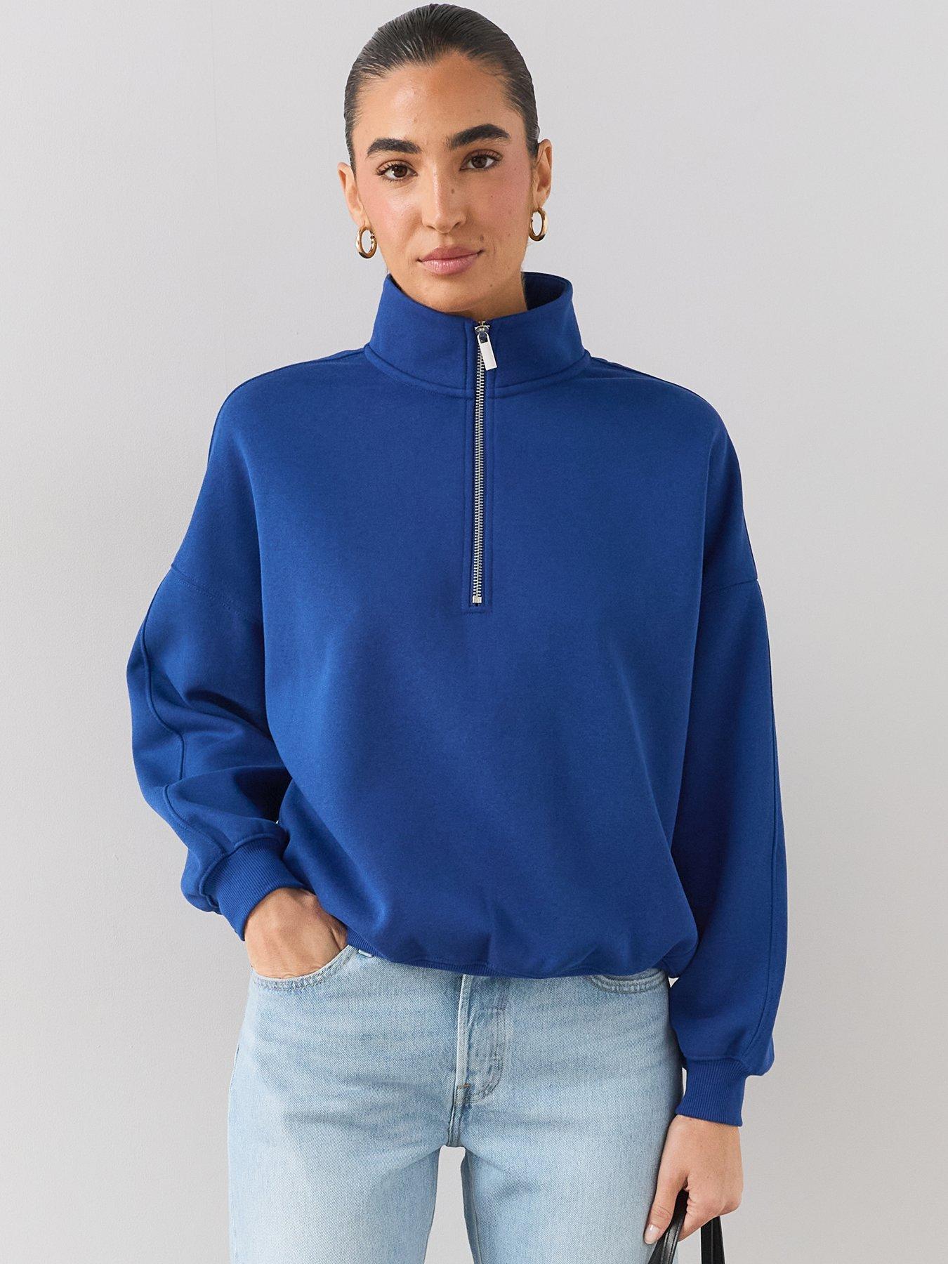 Image 1 of 7 of The Very Collection Half Zip Sweatshirt - Blue