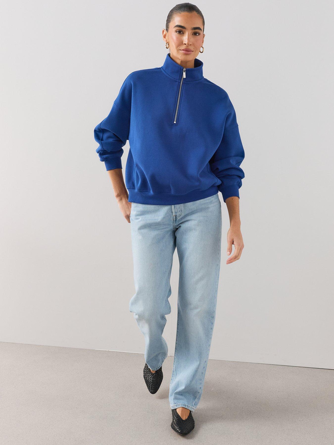 Image 3 of 7 of The Very Collection Half Zip Sweatshirt - Blue