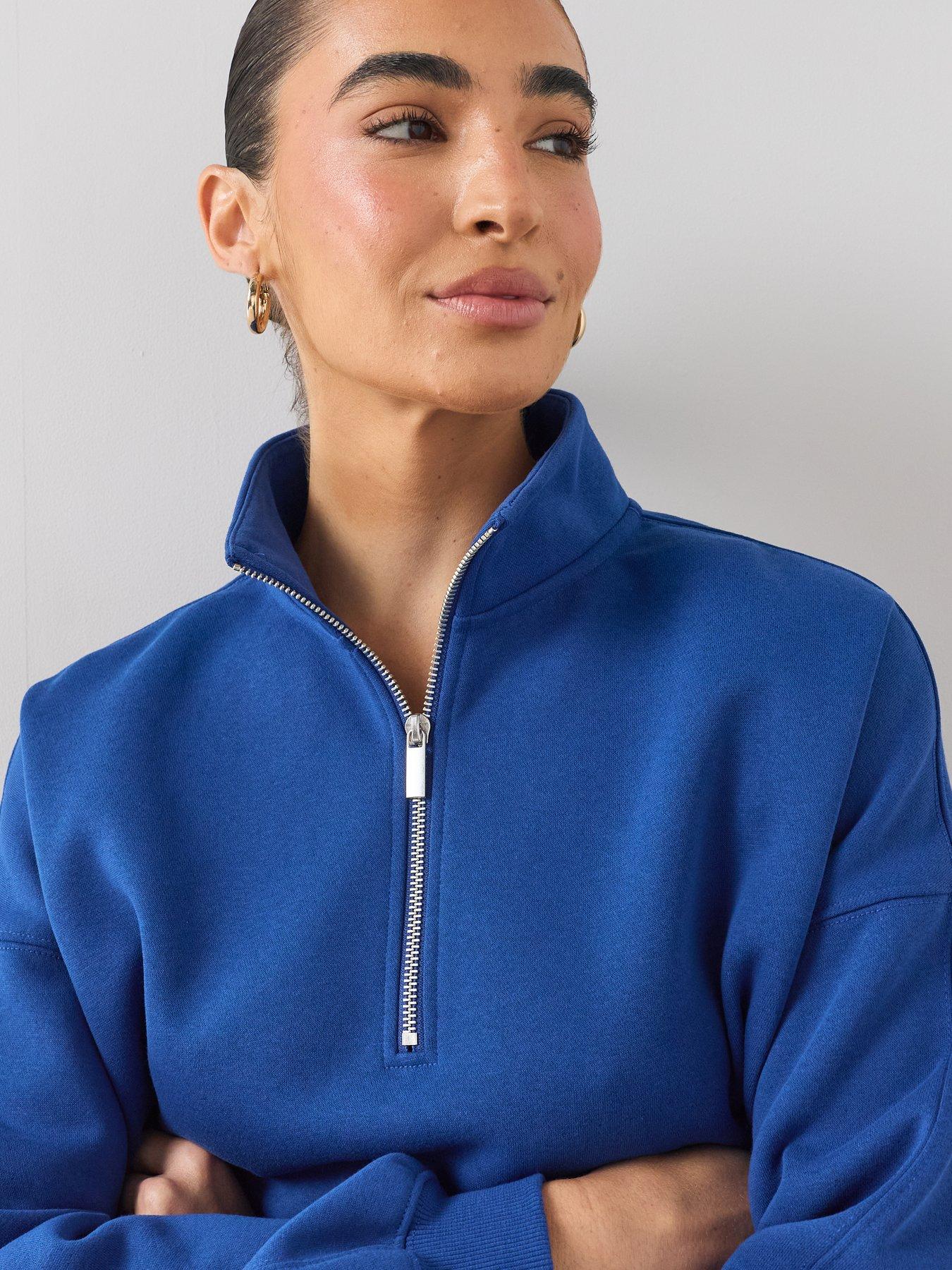 Image 4 of 7 of The Very Collection Half Zip Sweatshirt - Blue