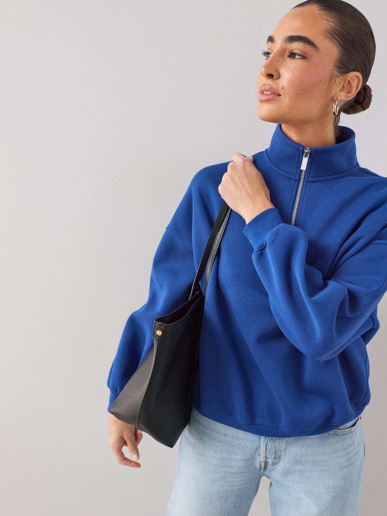 Image 6 of 7 of The Very Collection Half Zip Sweatshirt - Blue