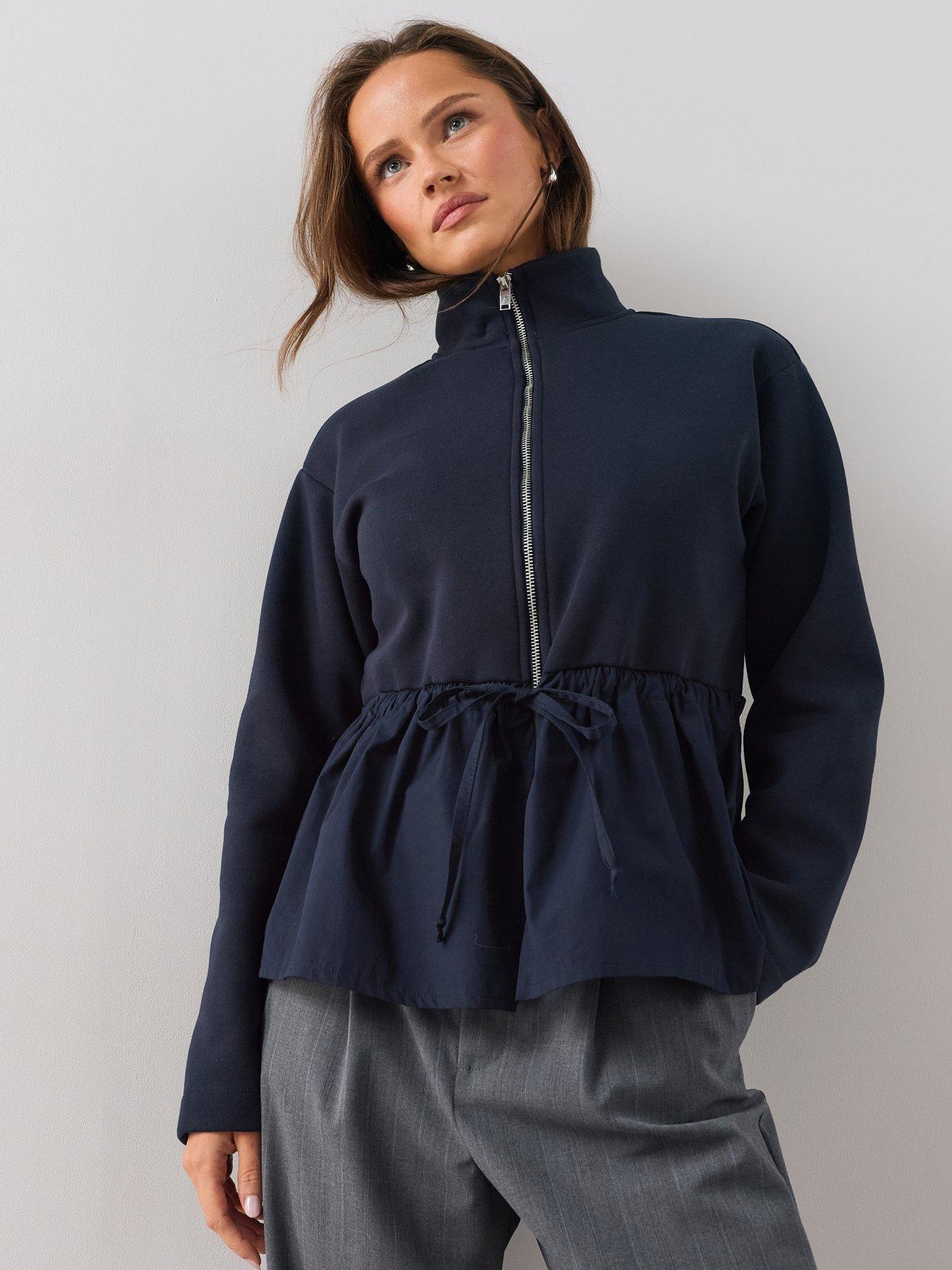 Image 1 of 7 of The Very Collection Woven Mix Zip-up Jacket