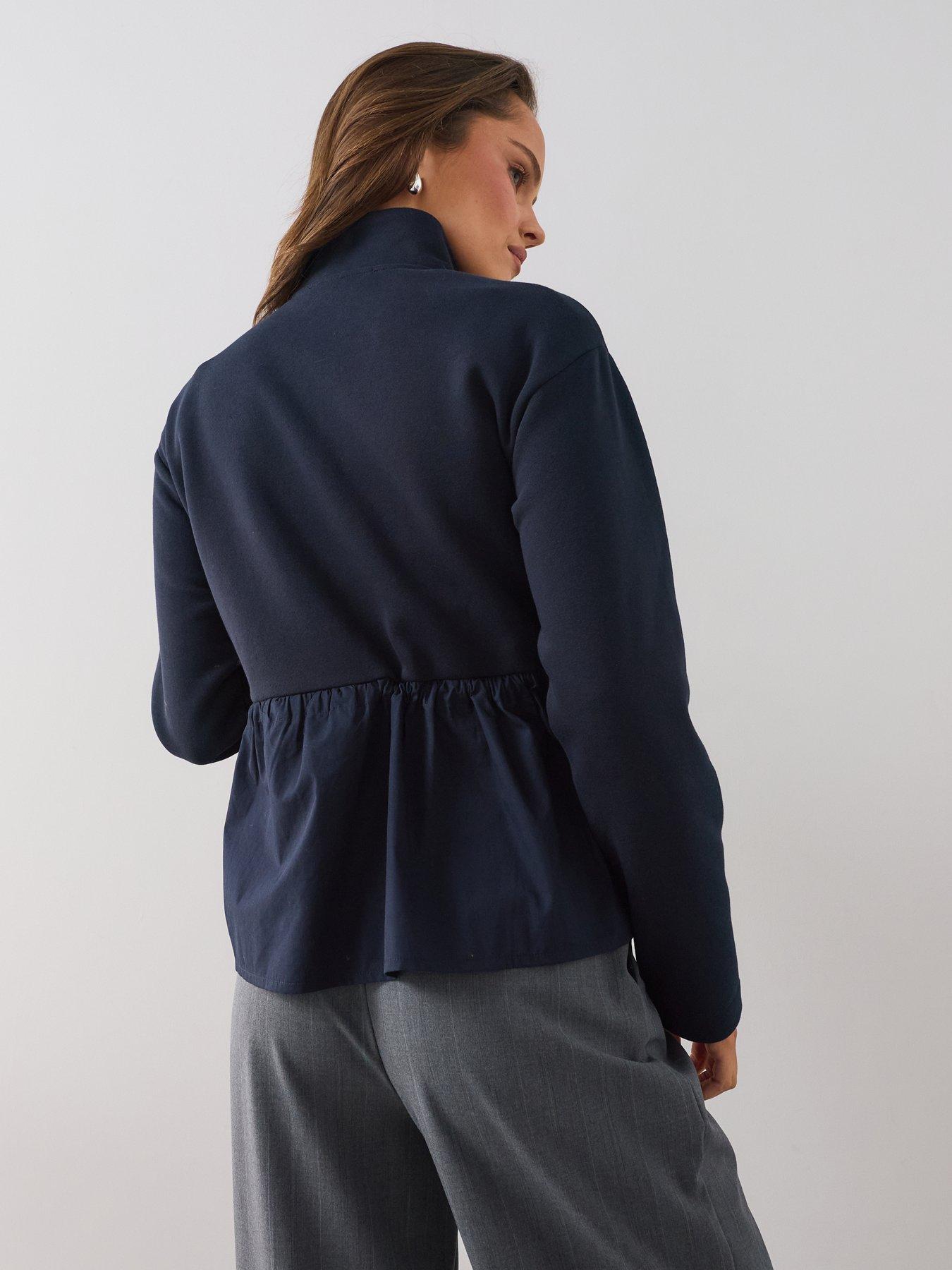 Image 2 of 7 of The Very Collection Woven Mix Zip-up Jacket