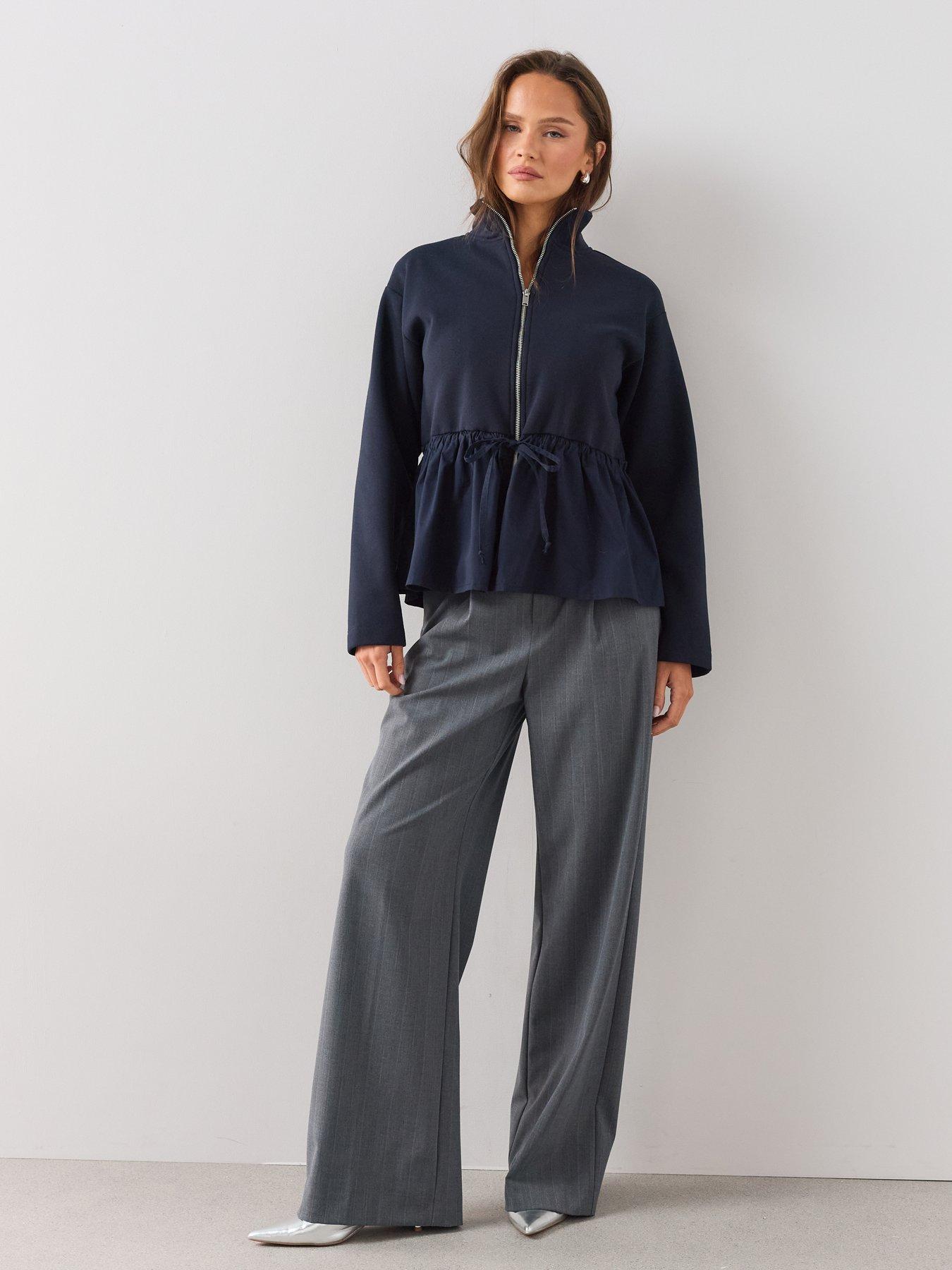 Image 3 of 7 of The Very Collection Woven Mix Zip-up Jacket