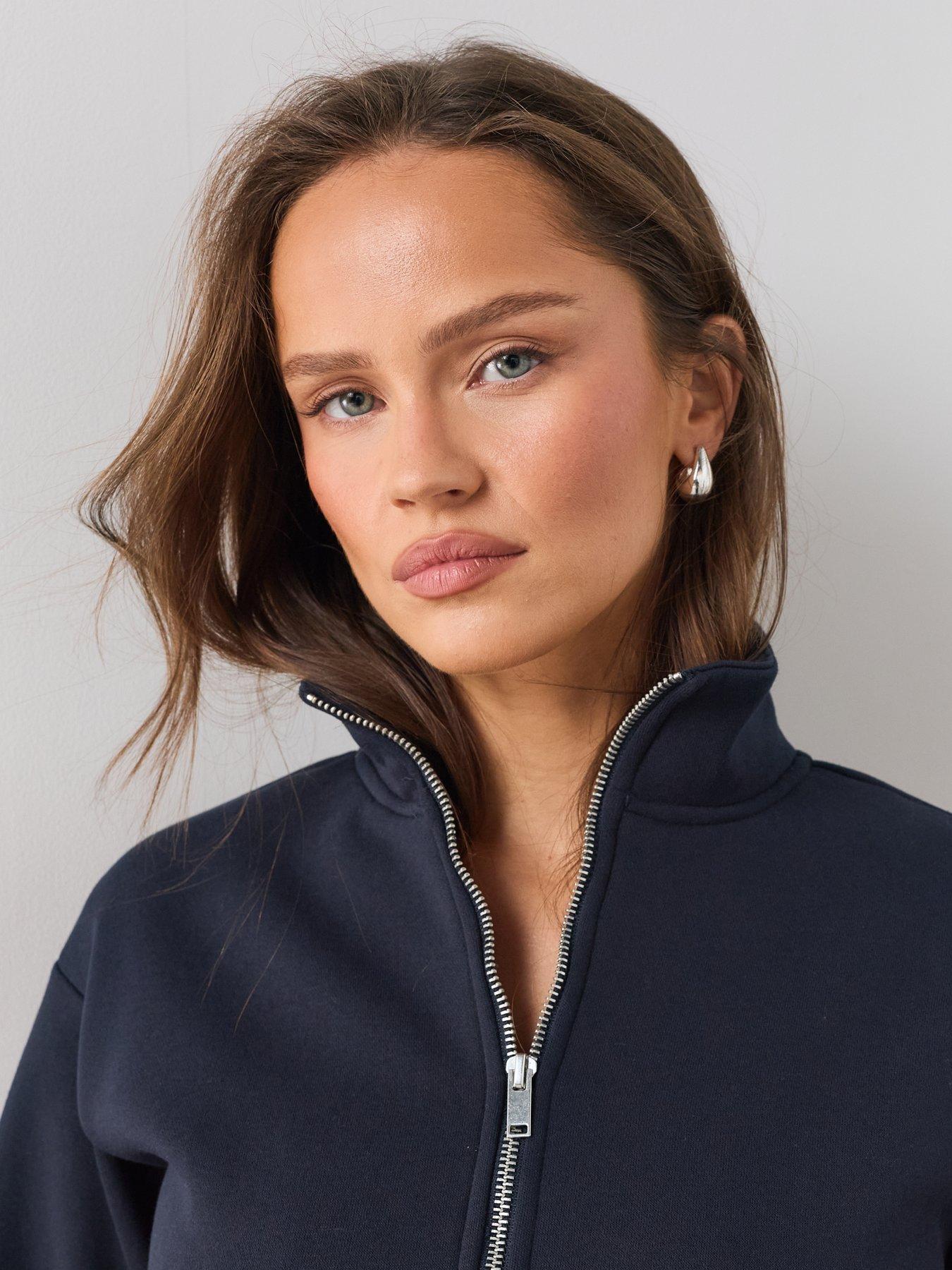 Image 4 of 7 of The Very Collection Woven Mix Zip-up Jacket
